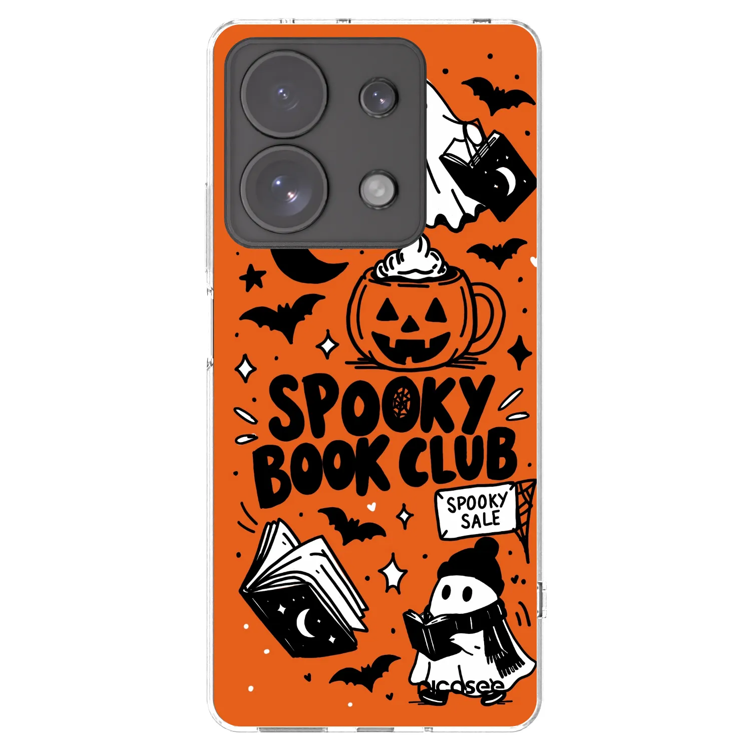 Picasee silikonska prozirna maskica za Xiaomi Redmi Note 13 Pro 4G - Spooky book club