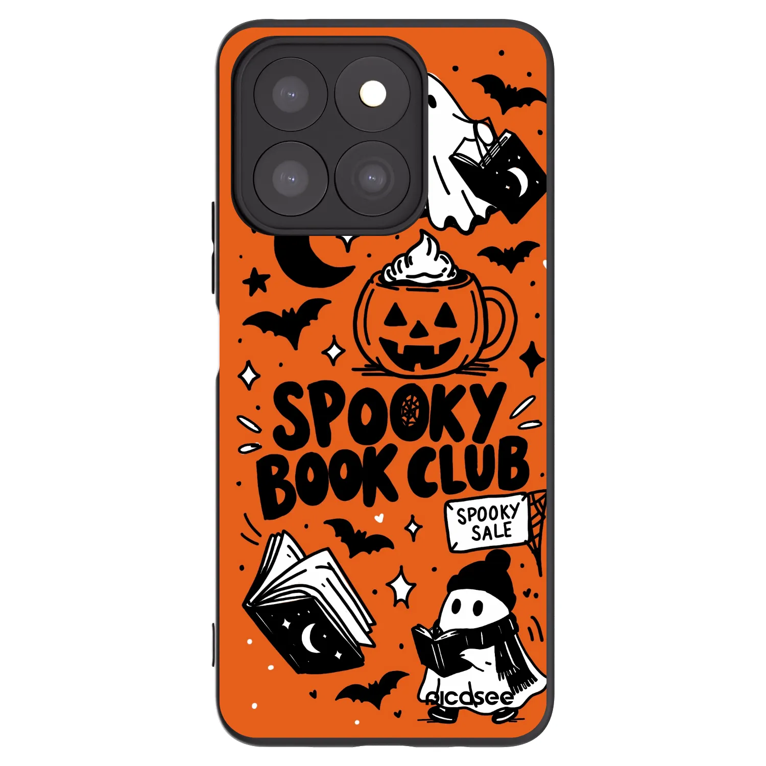 Picasee crna silikonska maskica za Honor X8b - Spooky book club