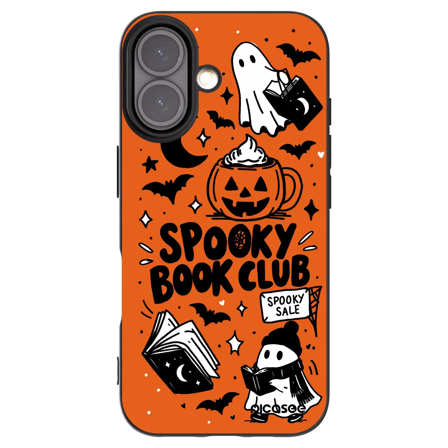 Picasee crna silikonska maskica za Apple iPhone 16 - Spooky book club
