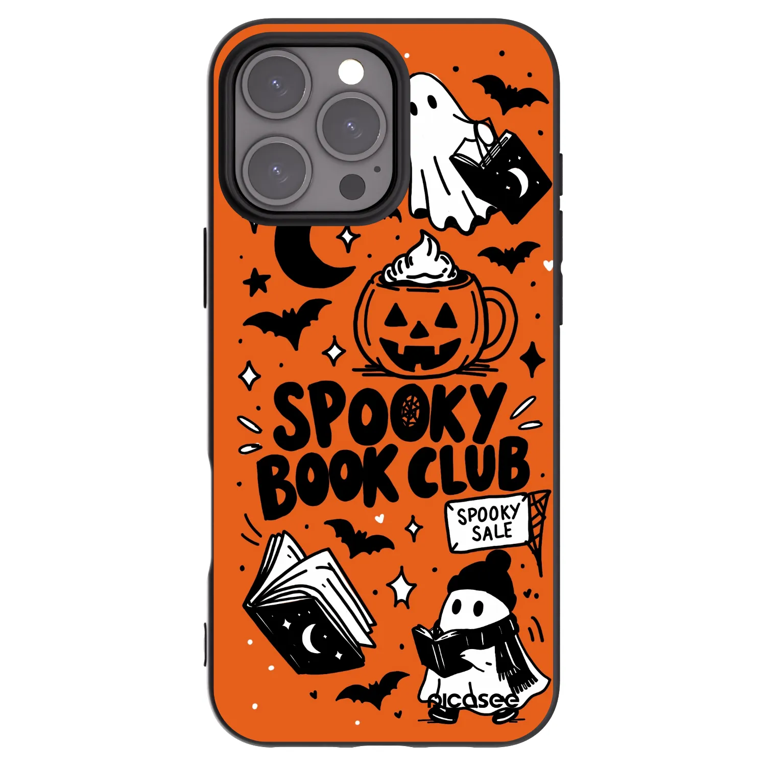 Picasee crna silikonska maskica za Apple iPhone 16 Pro Max - Spooky book club