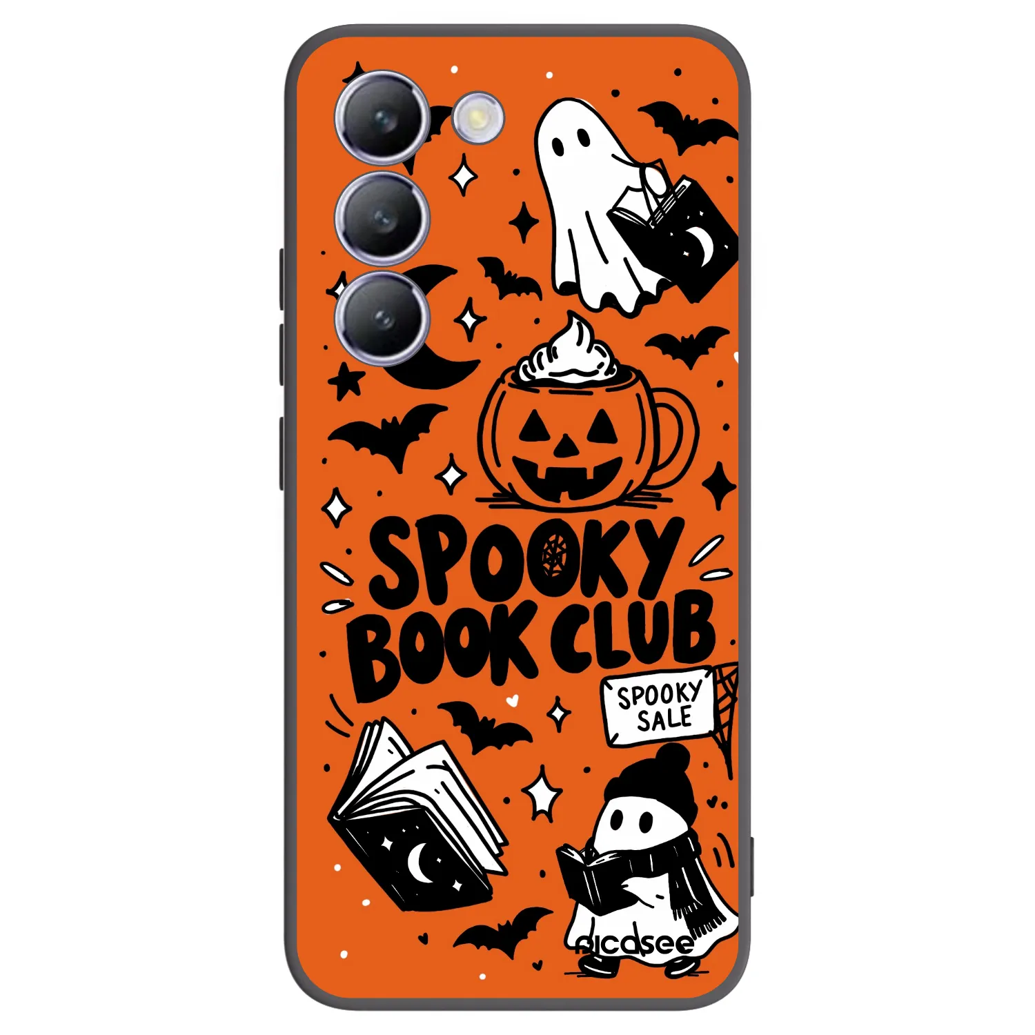 Picasee crna silikonska maskica za Vivo V40 SE 5G - Spooky book club