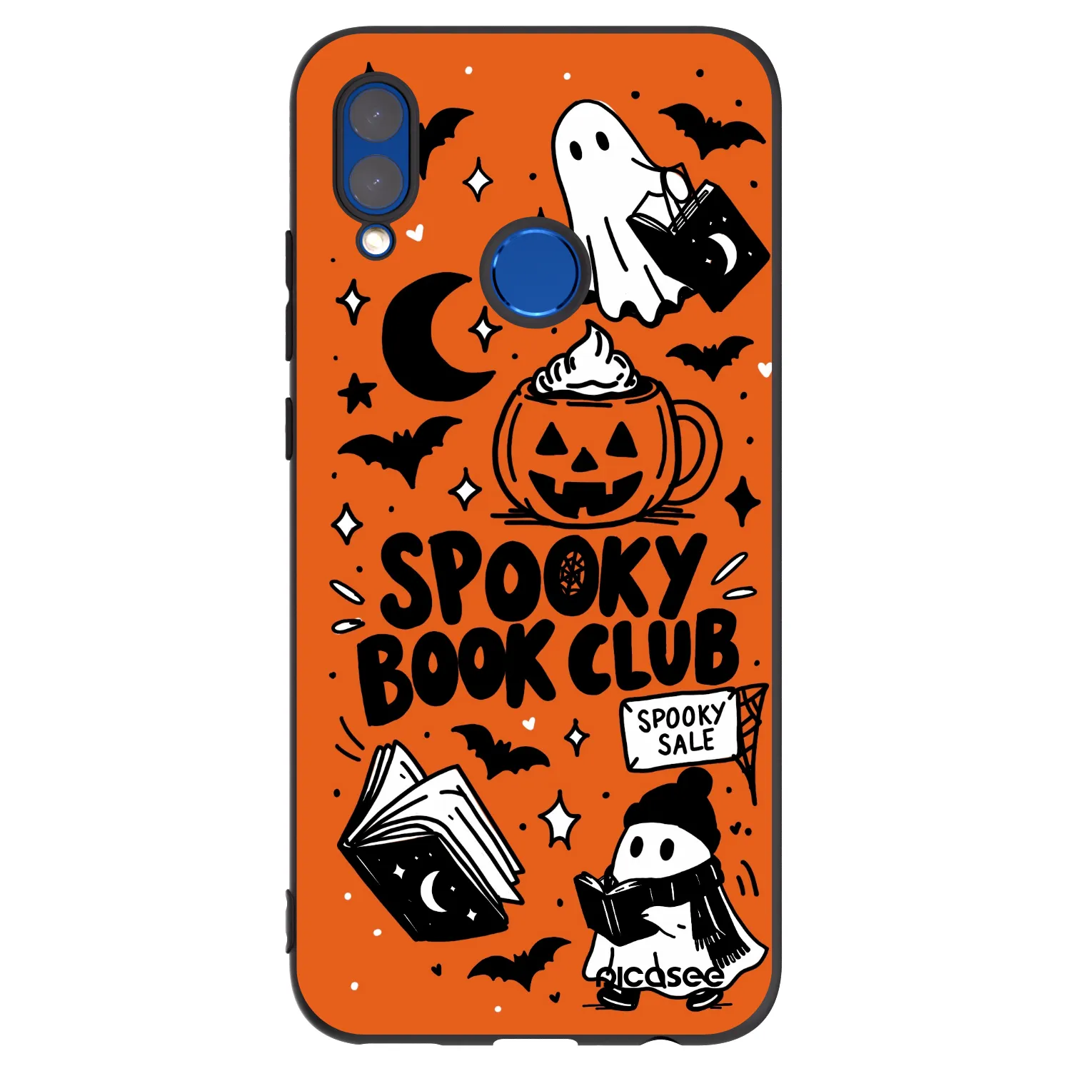 Picasee crna silikonska maskica za Huawei P Smart 2019 - Spooky book club