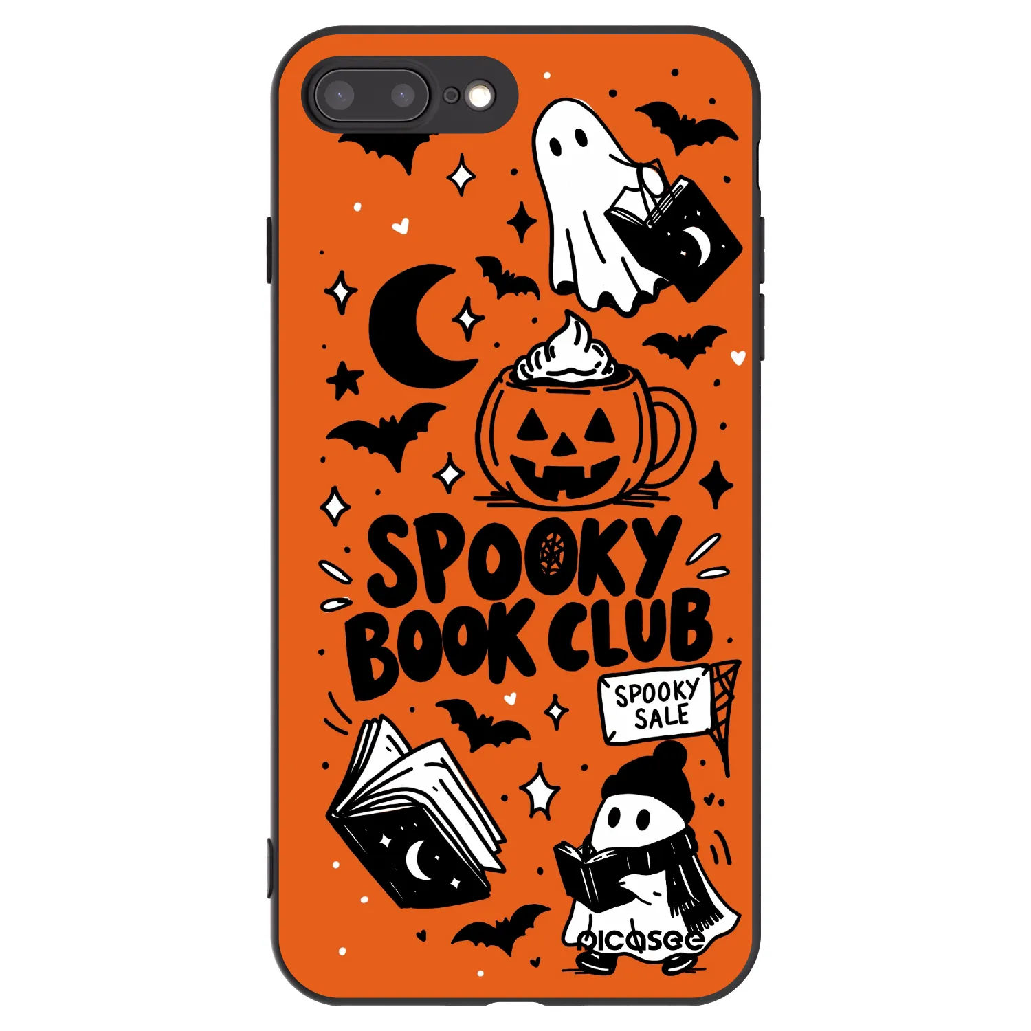 Picasee crna silikonska maskica za Apple iPhone 7 Plus - Spooky book club