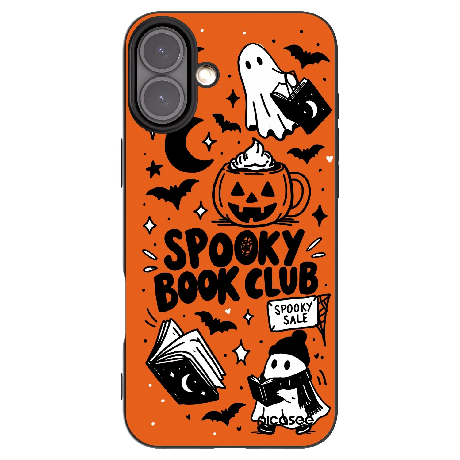 Picasee crna silikonska maskica za Apple iPhone 16 Plus - Spooky book club