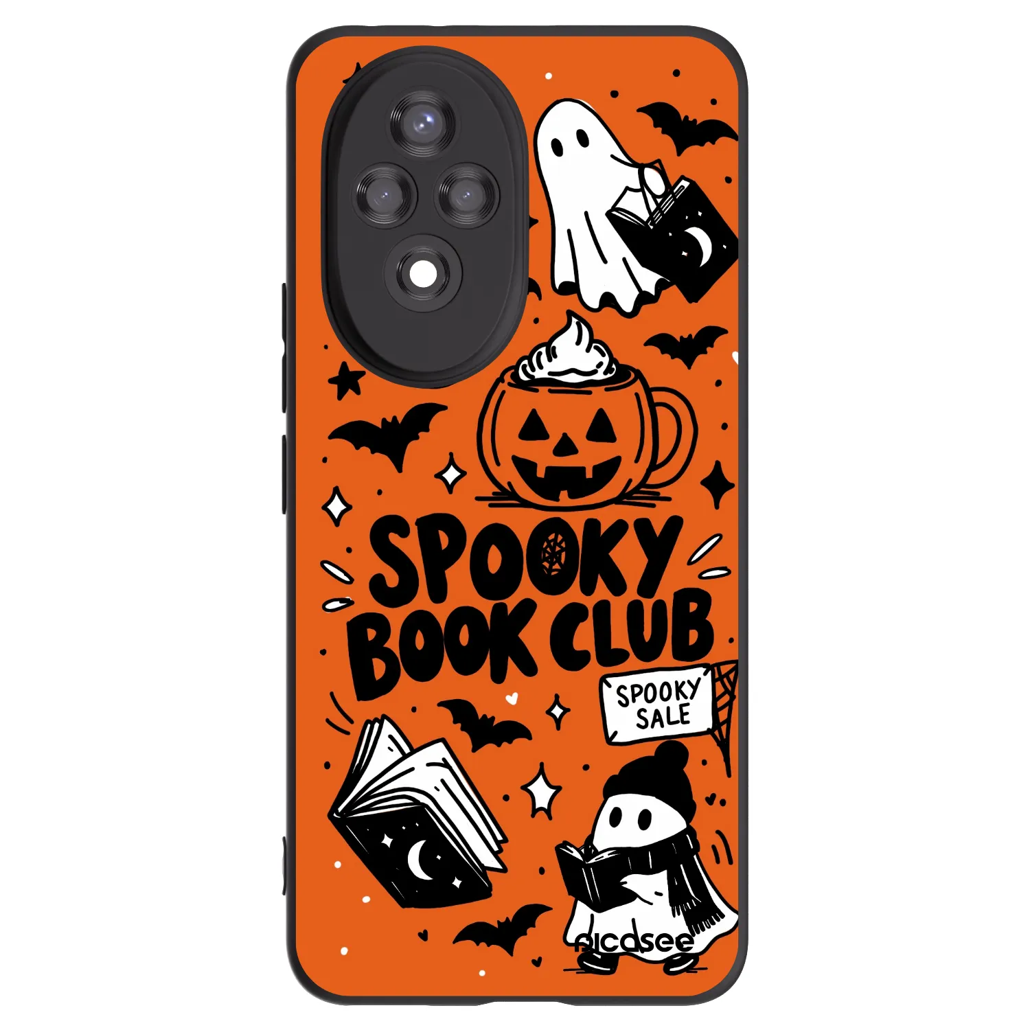 Picasee crna silikonska maskica za Honor 200 5G - Spooky book club