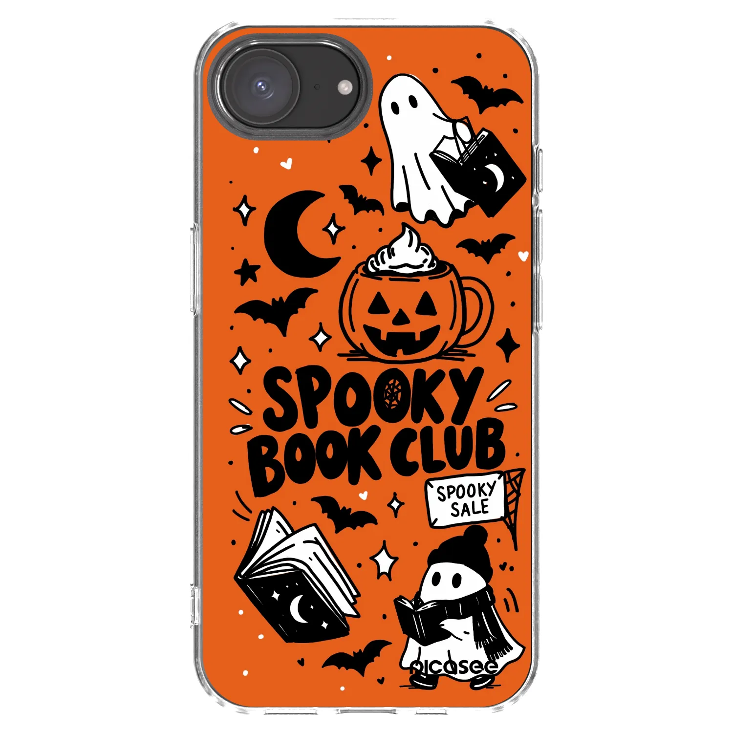 Picasee silikonska prozirna maskica za Apple iPhone 16e - Spooky book club