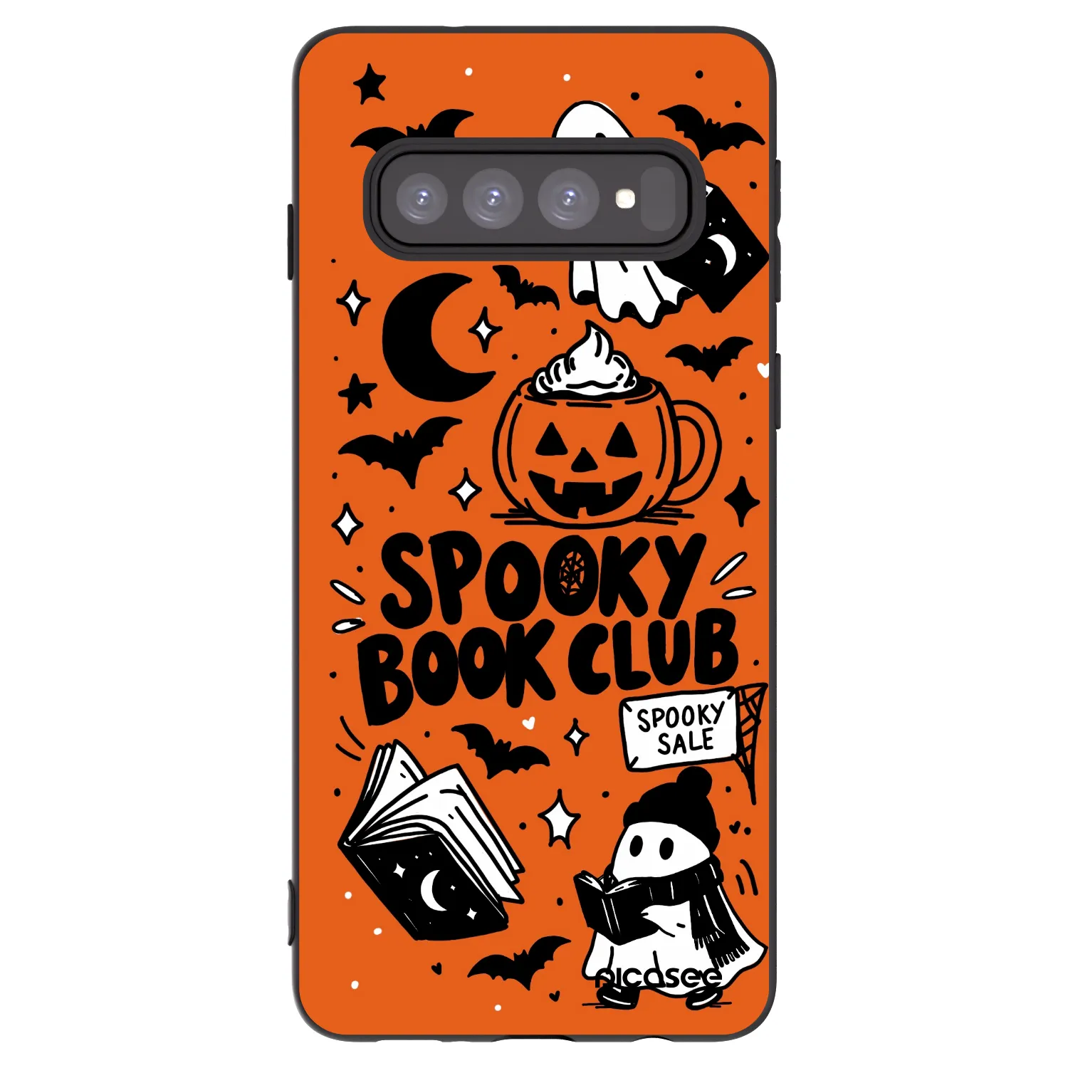 Picasee crna silikonska maskica za Samsung Galaxy S10 G973 - Spooky book club