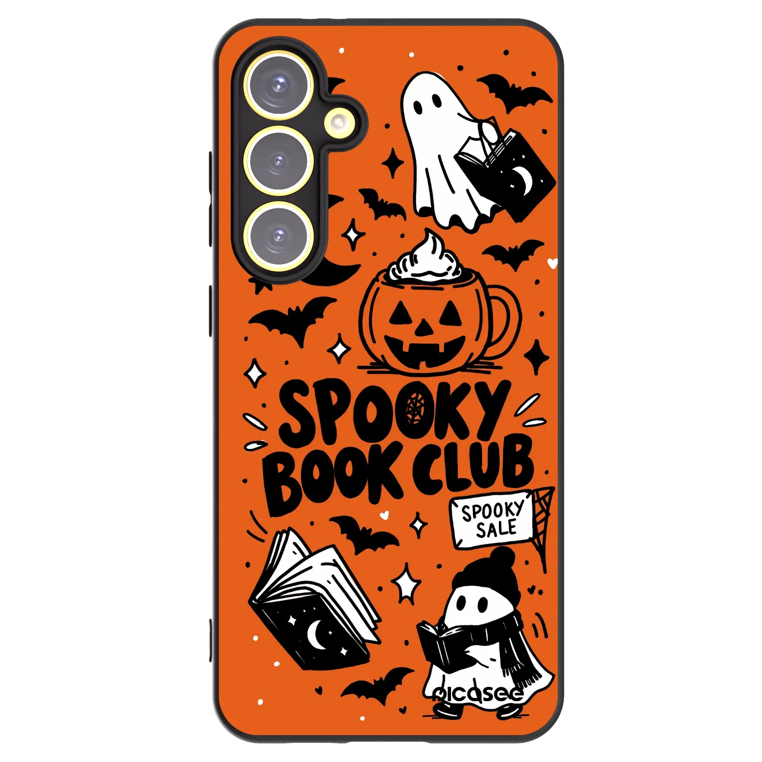 Picasee crna silikonska maskica za Samsung Galaxy S24 FE S721B - Spooky book club