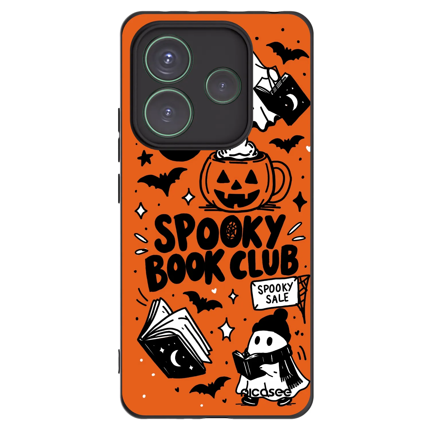 Picasee crna silikonska maskica za Xiaomi Redmi Note 14 5G - Spooky book club