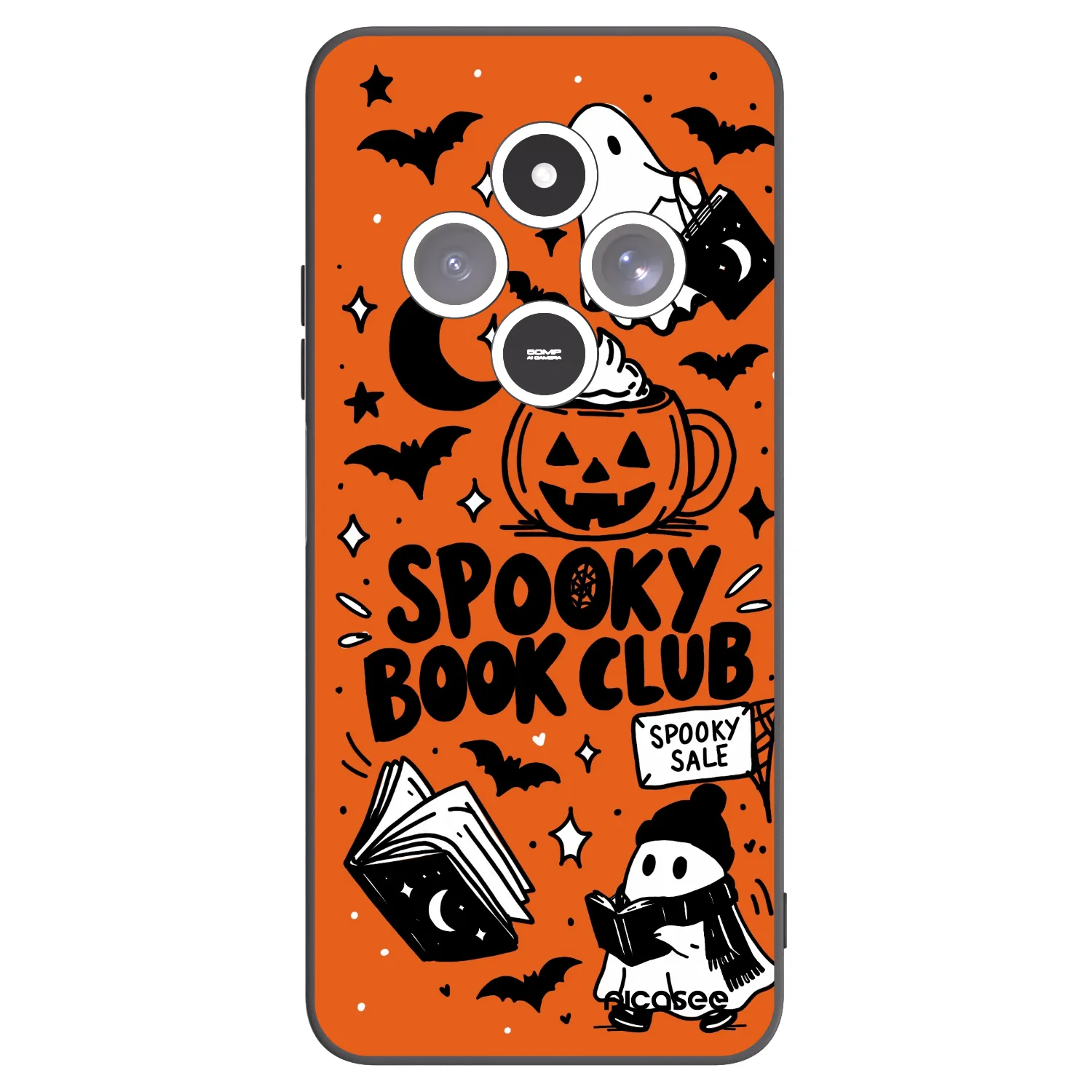 Picasee crna silikonska maskica za Xiaomi Redmi 14C - Spooky book club
