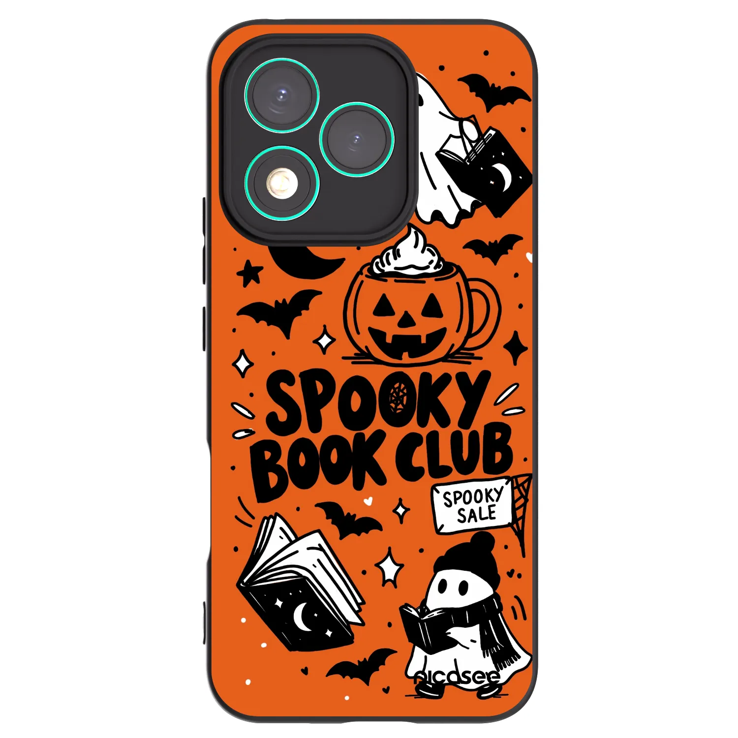 Picasee crna silikonska maskica za Honor 400 Lite 5G - Spooky book club