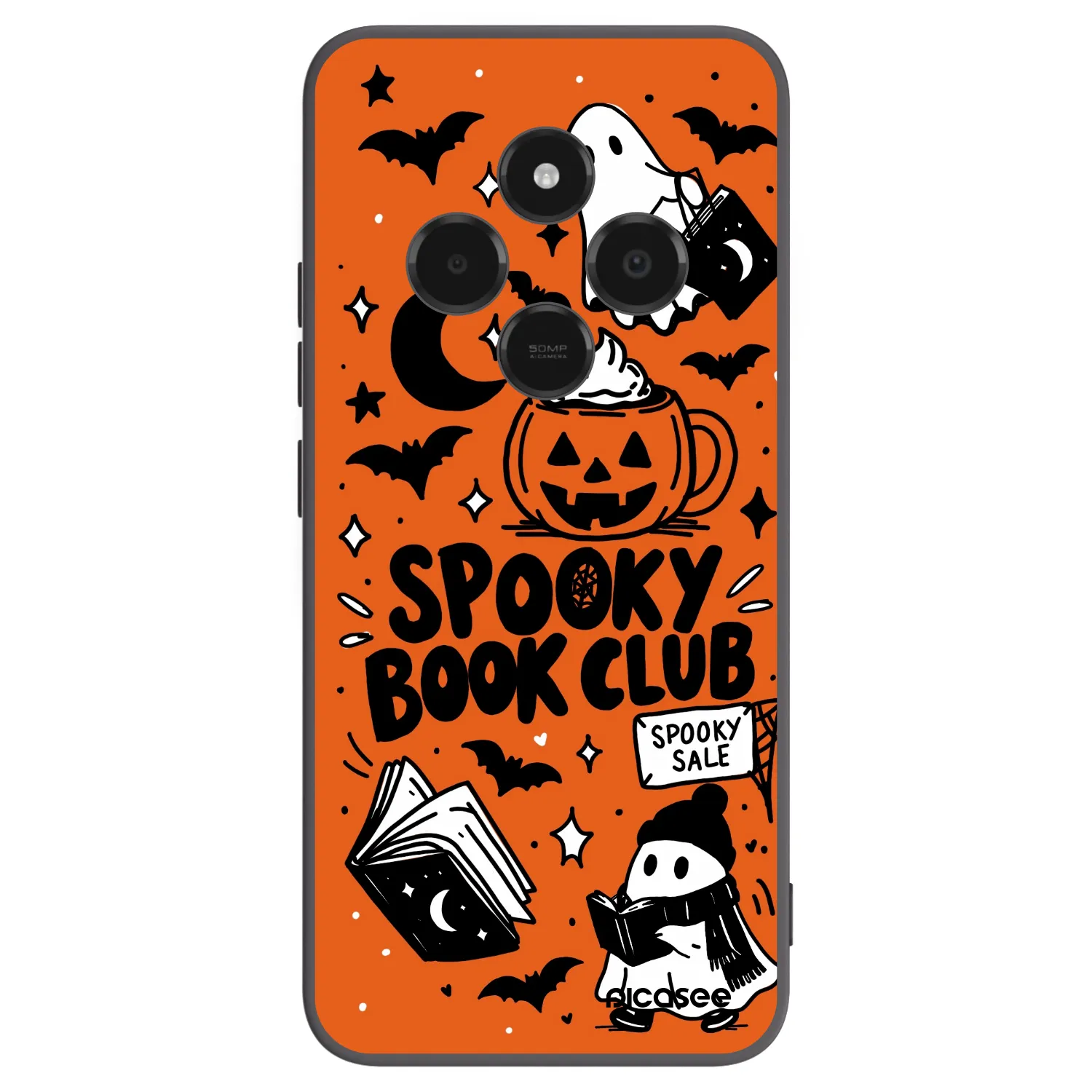 Picasee crna silikonska maskica za Xiaomi Poco C75 - Spooky book club