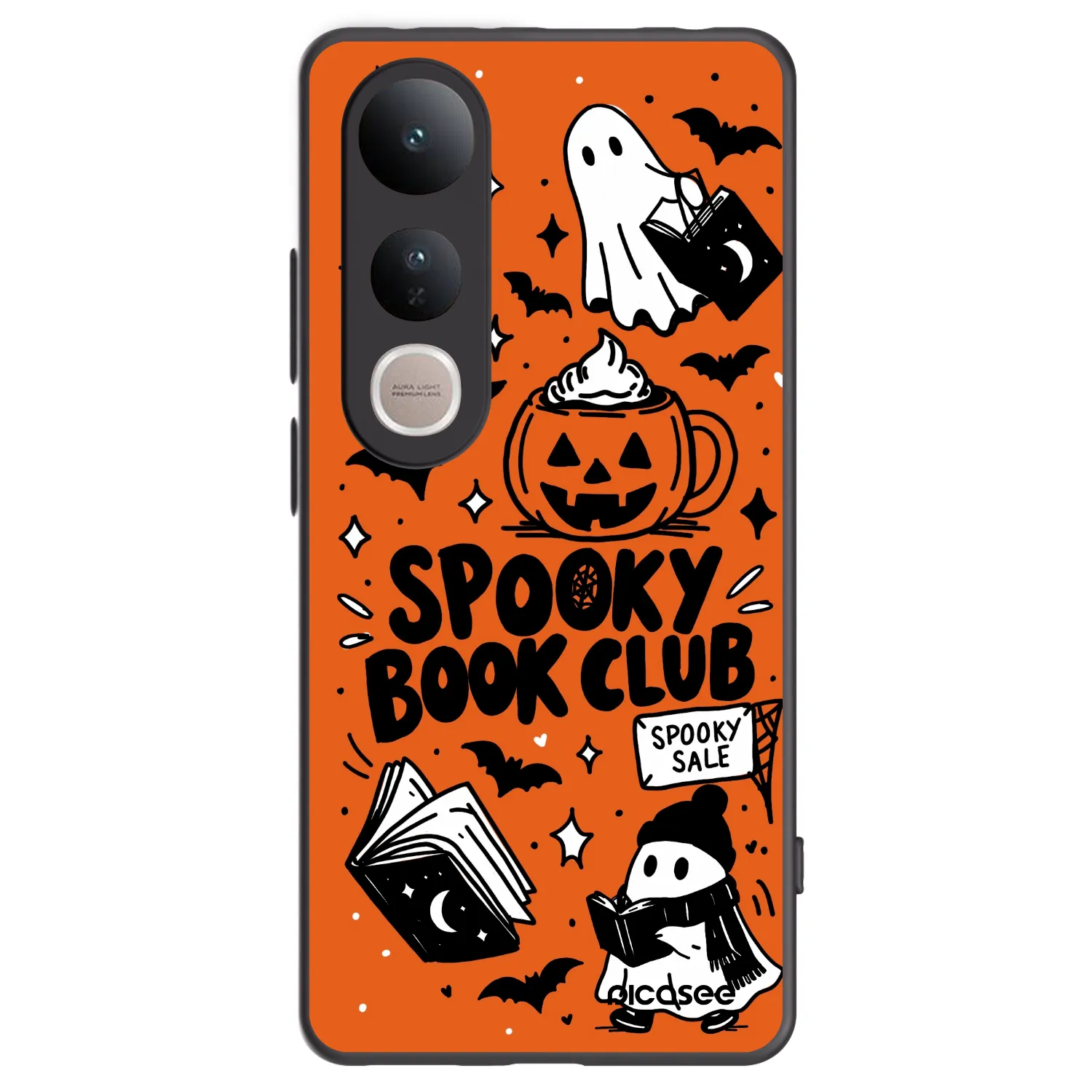 Picasee crna silikonska maskica za Vivo V50 Lite 5G - Spooky book club