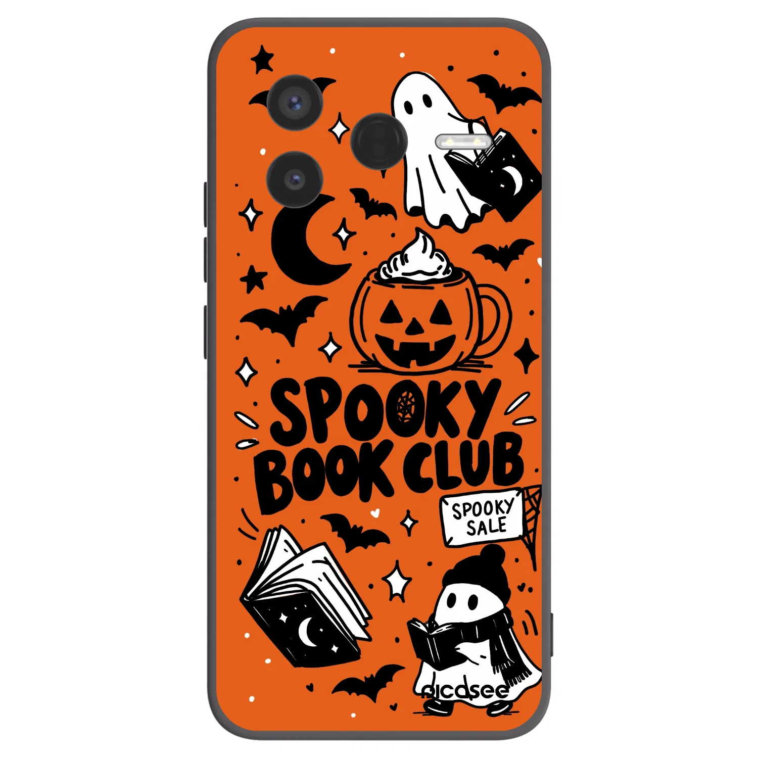 Picasee crna silikonska maskica za Xiaomi Poco F7 Pro 5G - Spooky book club