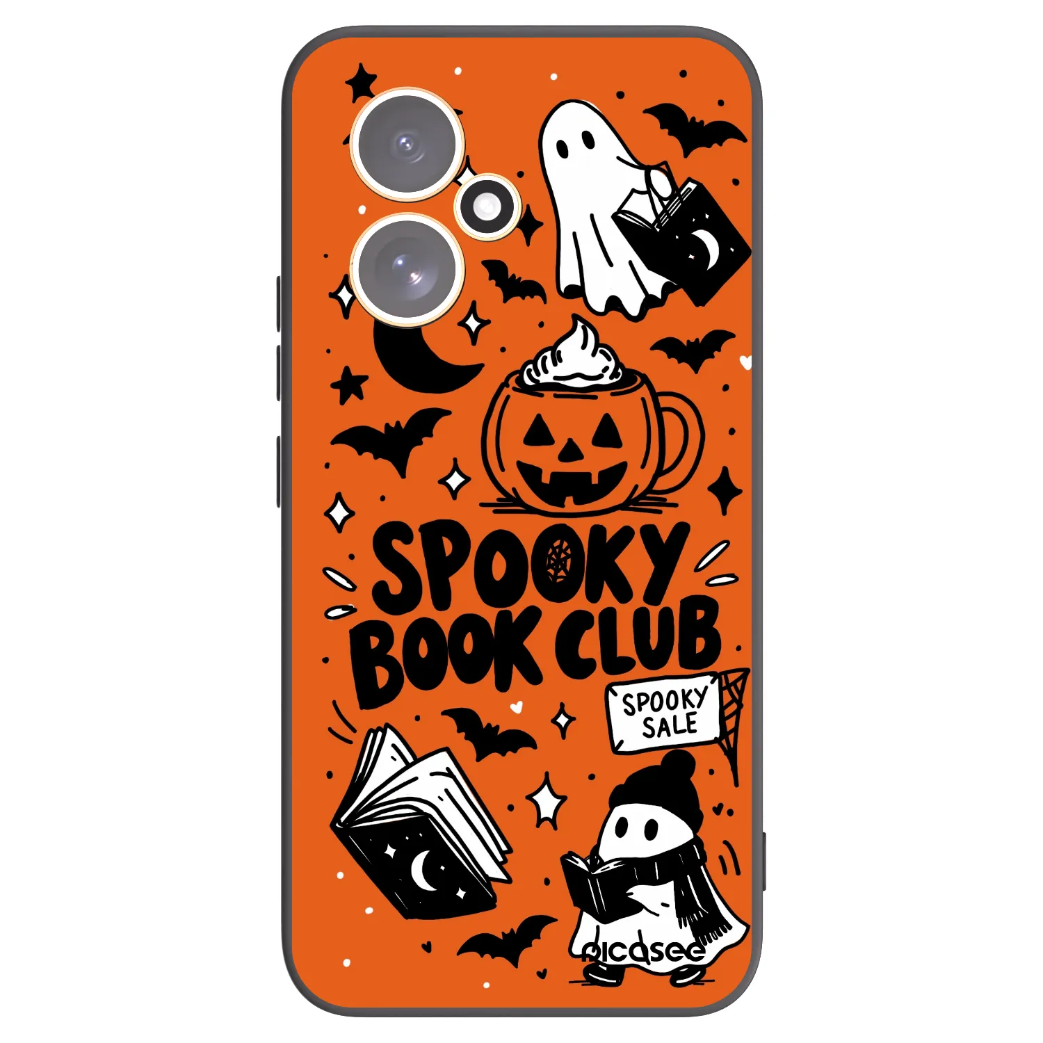 Picasee crna silikonska maskica za Honor 400 5G - Spooky book club