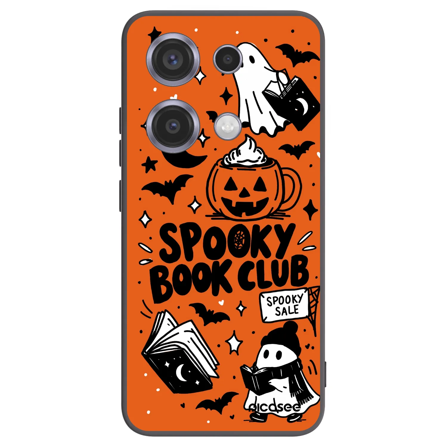 Picasee crna silikonska maskica za Xiaomi Redmi Note 14S - Spooky book club