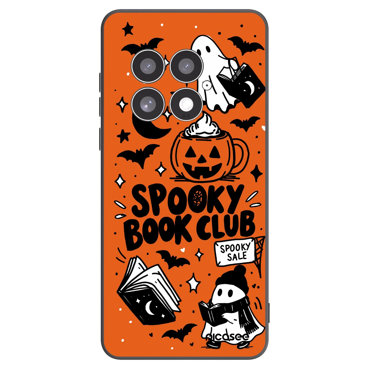 Picasee crna silikonska maskica za OnePlus 13 5G - Spooky book club