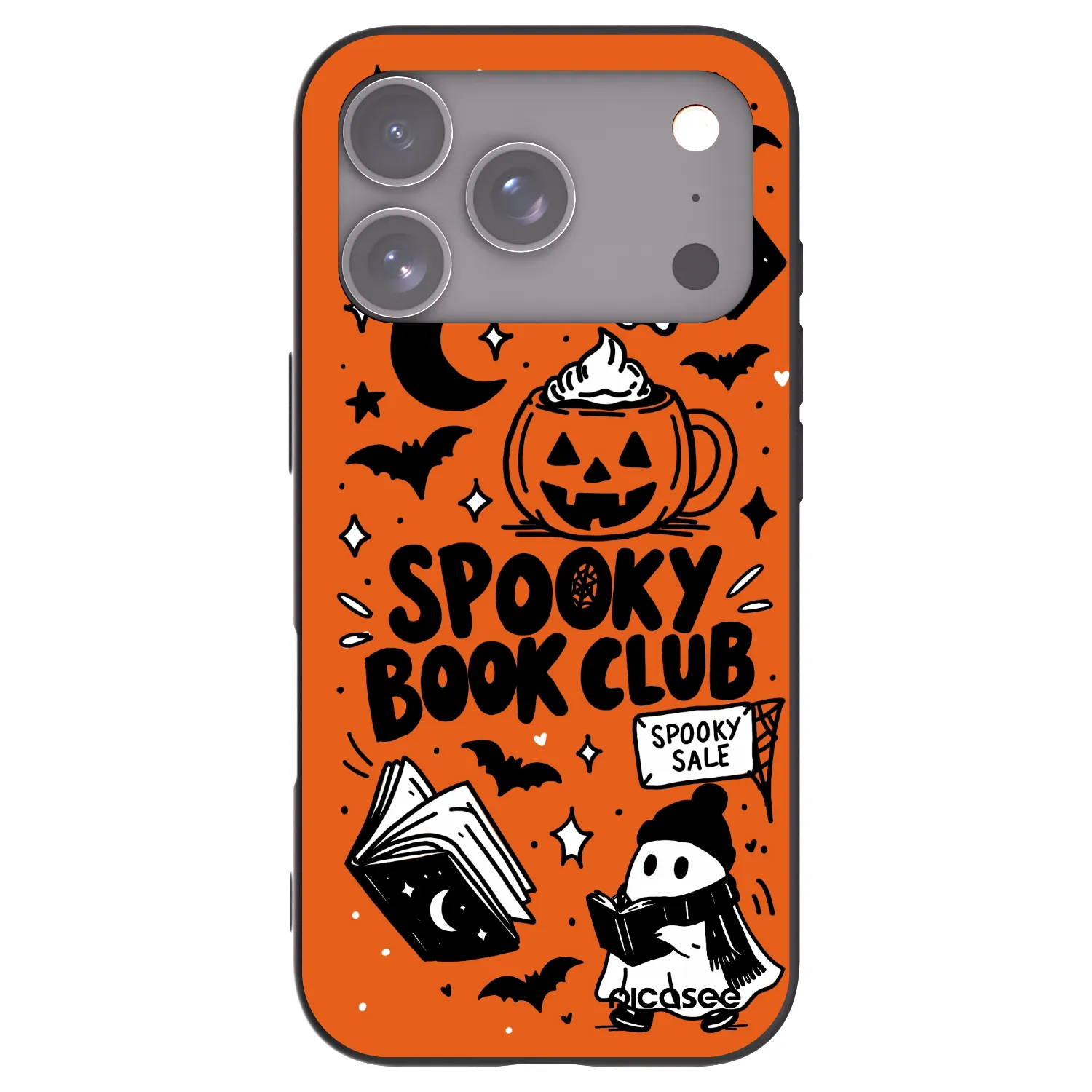 Picasee crna silikonska maskica za Apple iPhone 17 Pro - Spooky book club