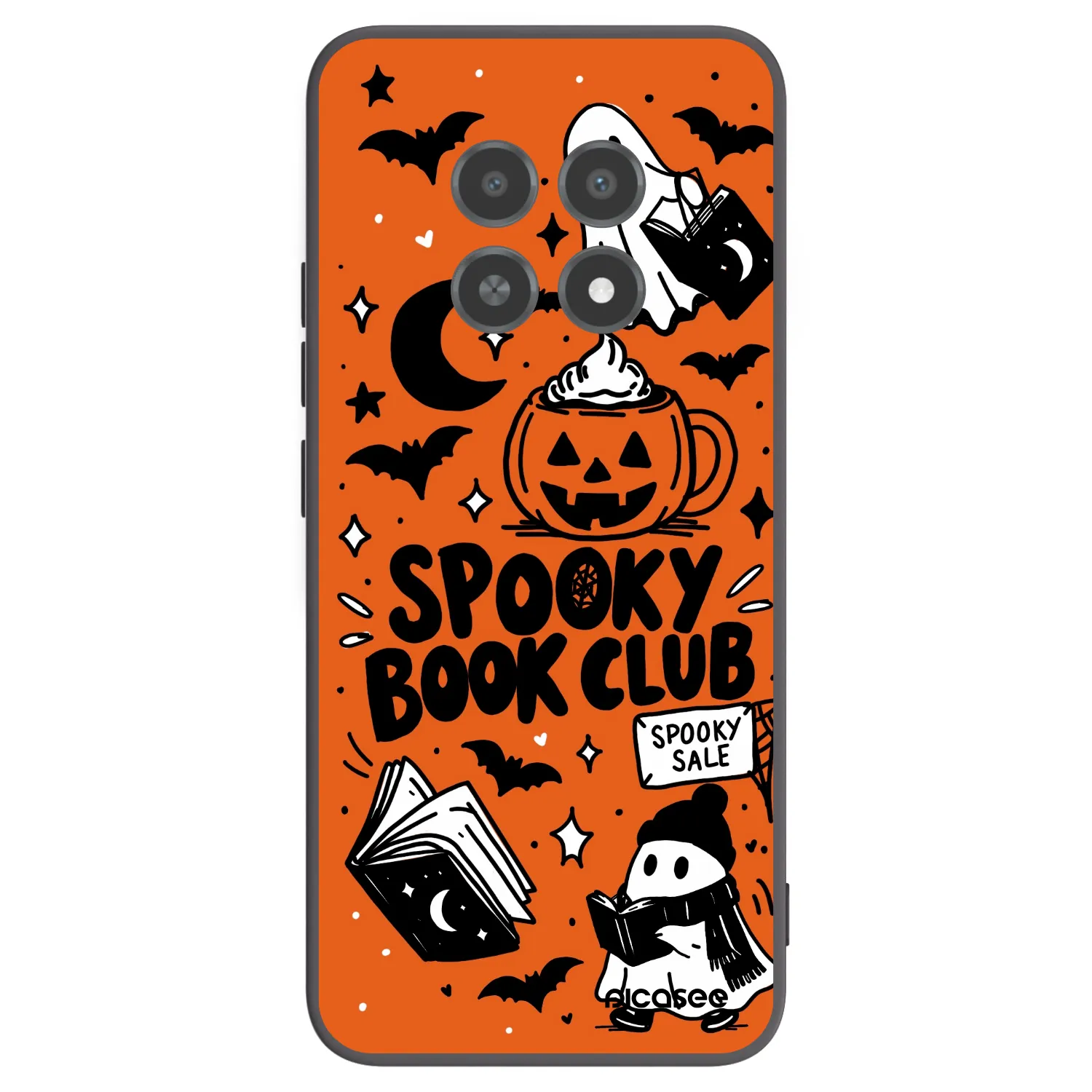 Picasee crna silikonska maskica za Realme 12X - Spooky book club