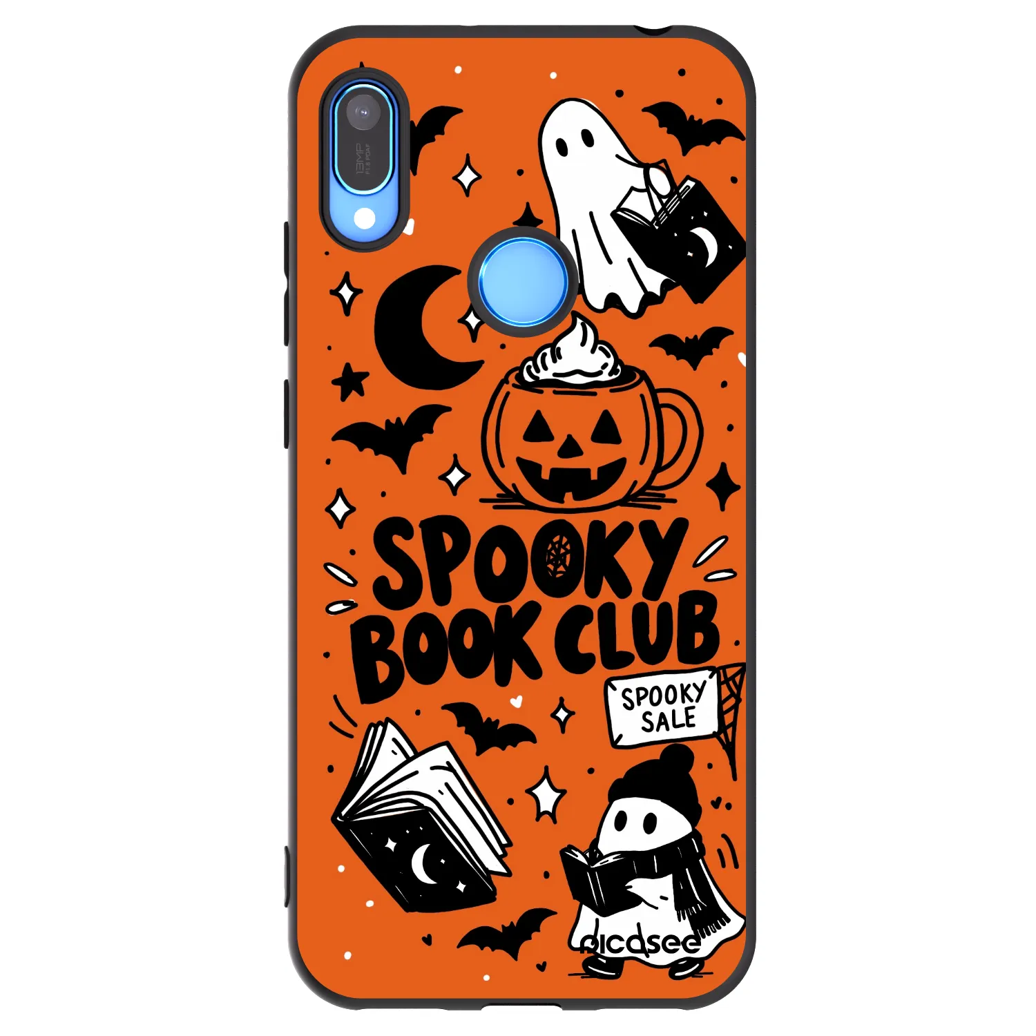 Picasee crna silikonska maskica za Huawei Y6 2019 - Spooky book club