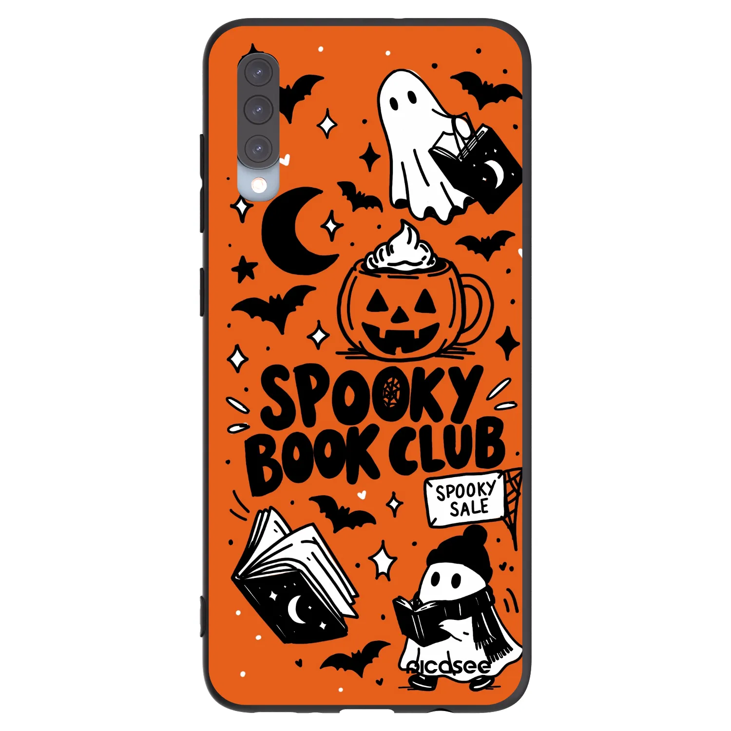 Picasee crna silikonska maskica za Samsung Galaxy A70 A705F - Spooky book club