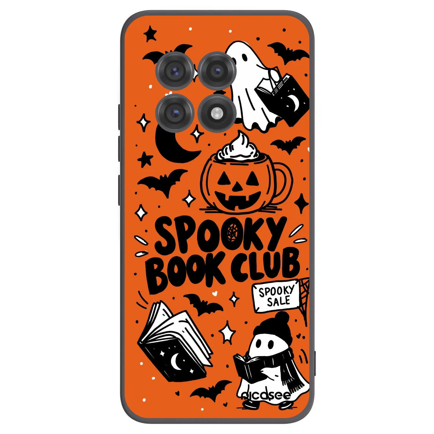 Picasee crna silikonska maskica za OnePlus 13R 5G - Spooky book club