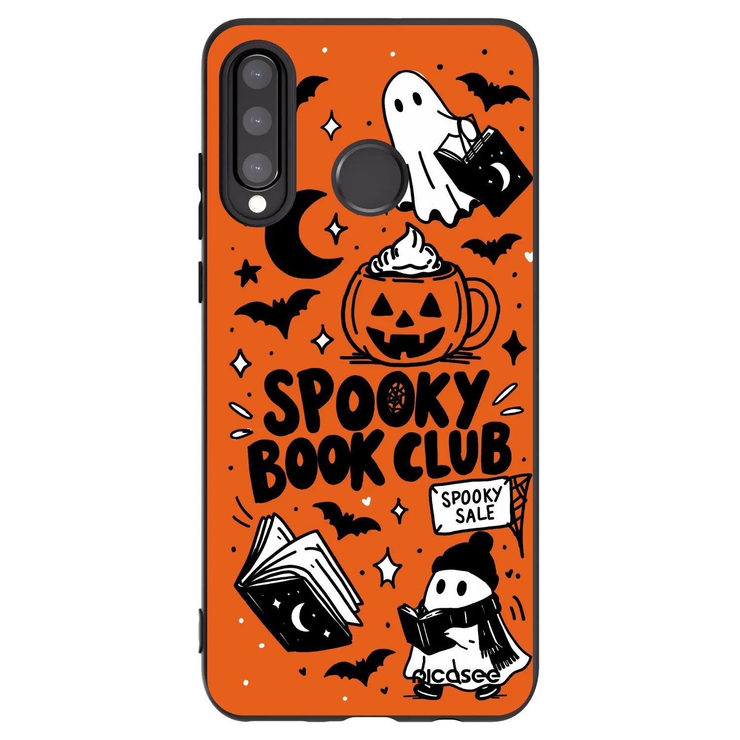 Picasee crna silikonska maskica za Huawei P30 Lite - Spooky book club