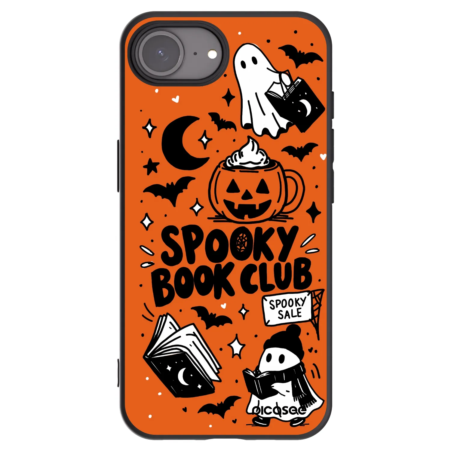 Picasee crna silikonska maskica za Apple iPhone 17e - Spooky book club