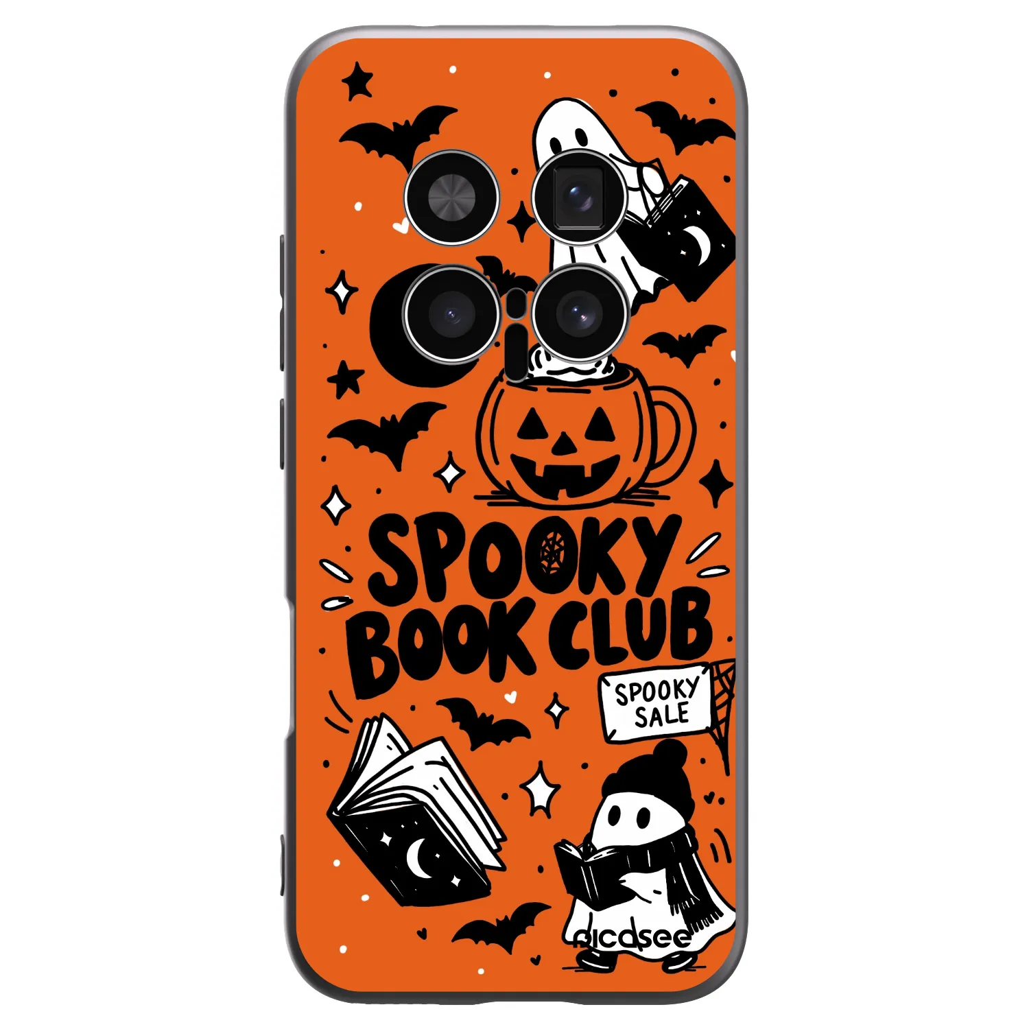 Picasee crna silikonska maskica za Honor Magic8 Pro 5G - Spooky book club