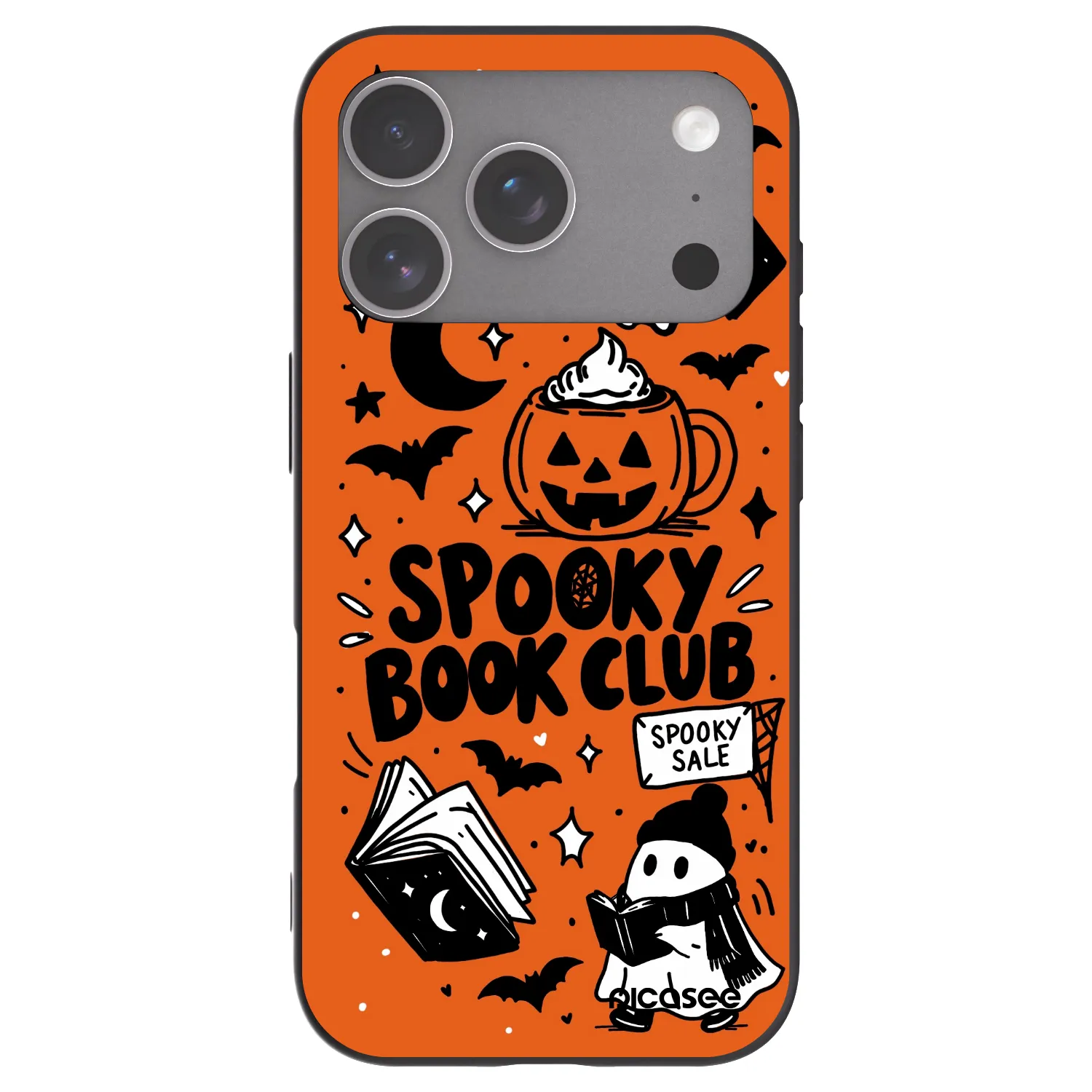 Picasee crna silikonska maskica za Apple iPhone 18 Pro - Spooky book club
