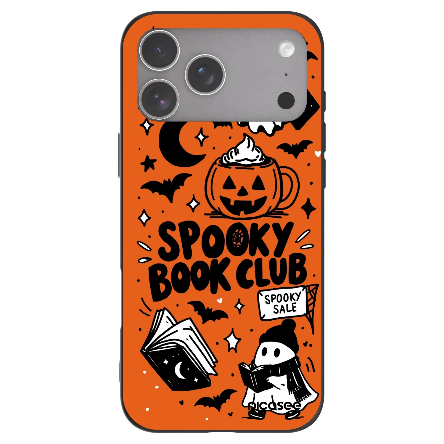 Picasee crna silikonska maskica za Apple iPhone 18 Pro Max - Spooky book club