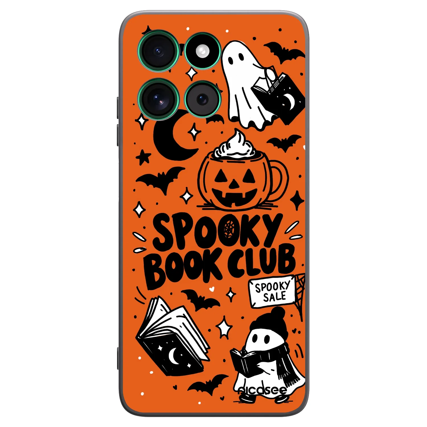 Picasee crna silikonska maskica za Motorola Moto G57 Power - Spooky book club