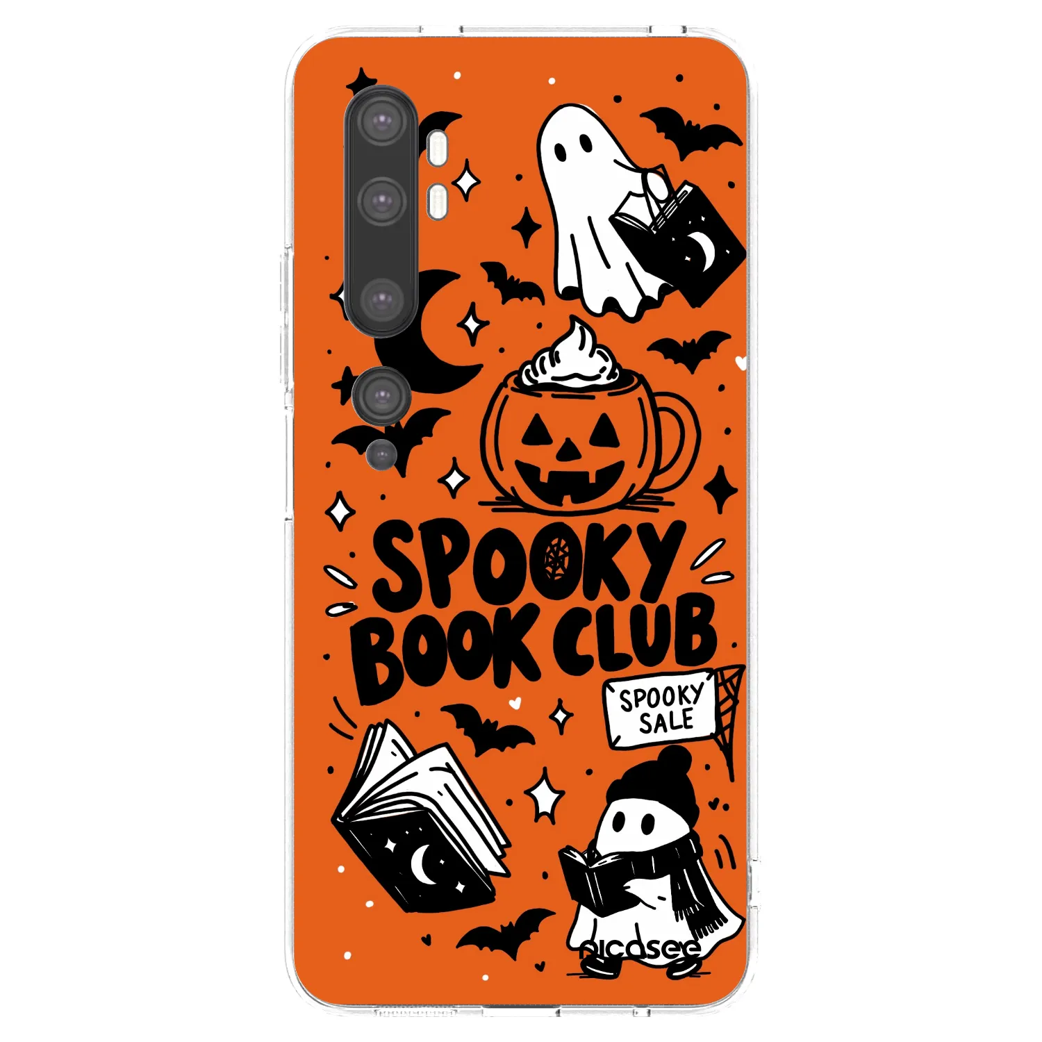 Picasee silikonska prozirna maskica za Xiaomi Mi Note 10 (Pro) - Spooky book club