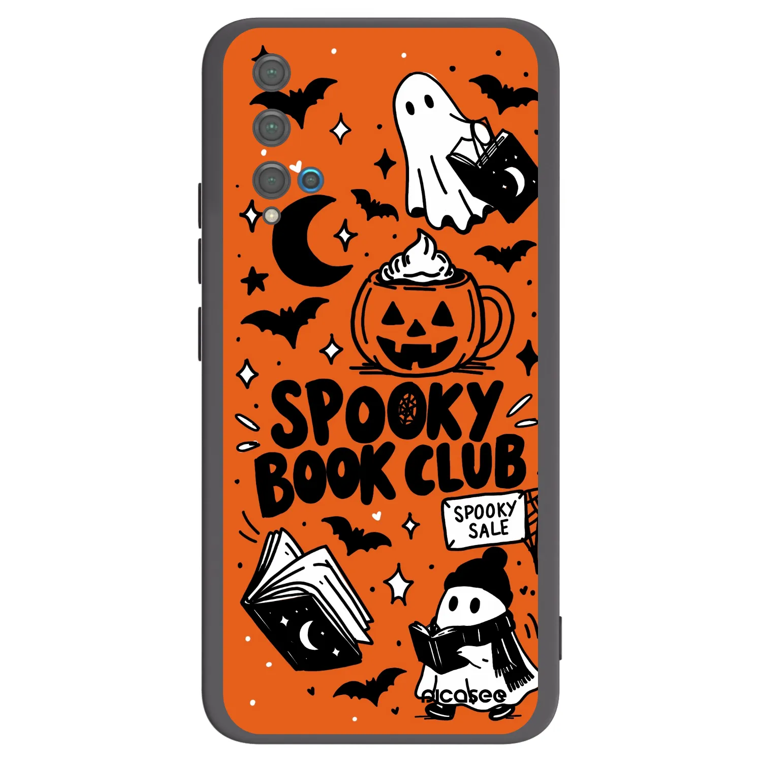 Picasee crna silikonska maskica za Huawei Nova 5T - Spooky book club