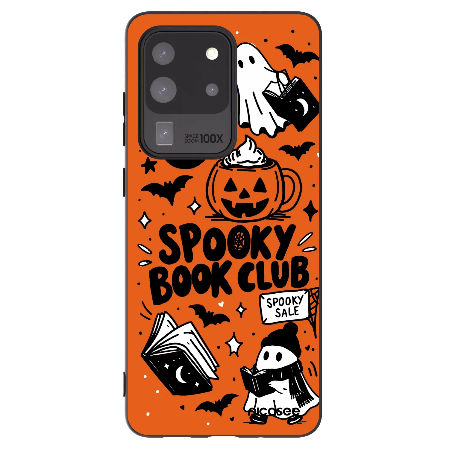 Picasee crna silikonska maskica za Samsung Galaxy S20 Ultra 5G G988F - Spooky book club
