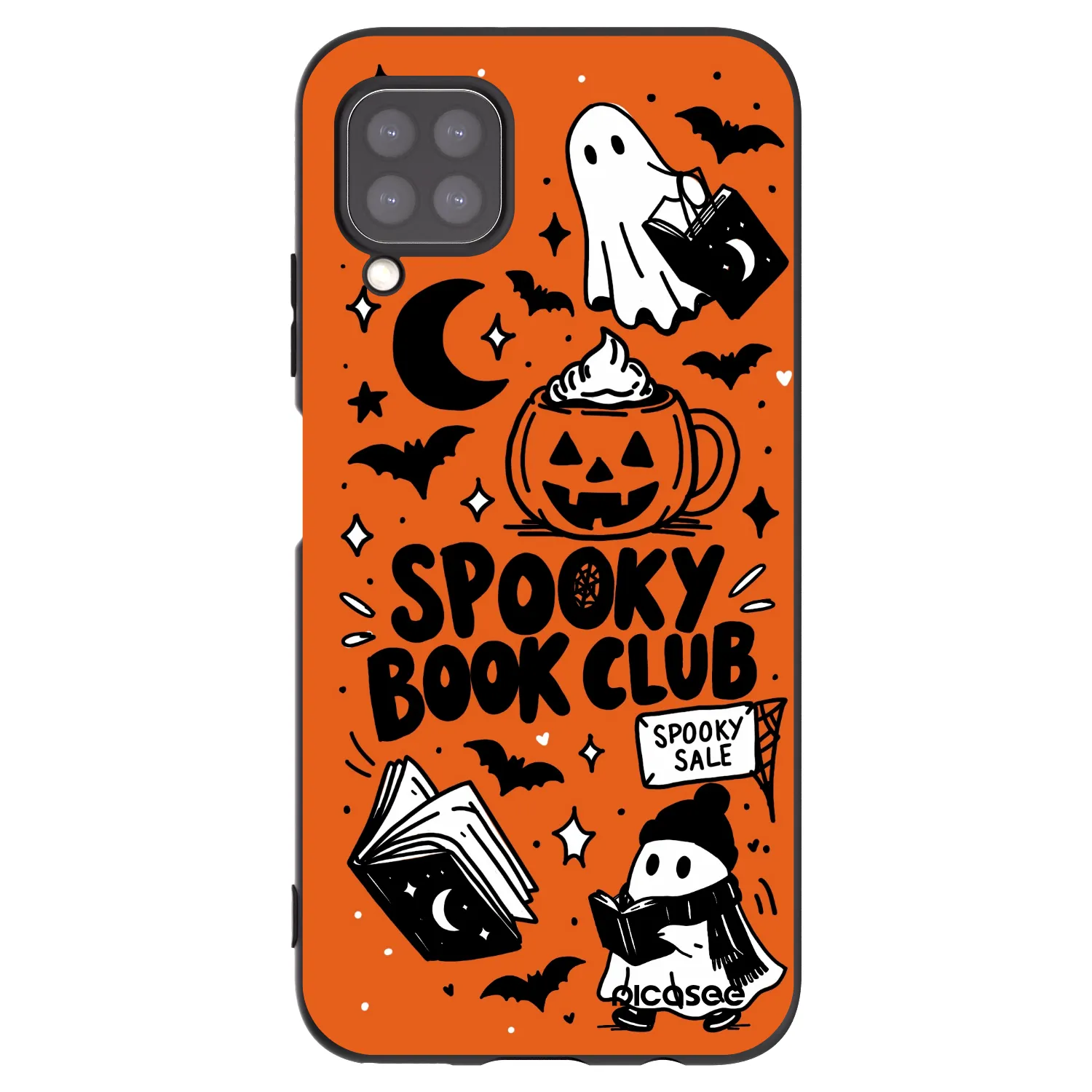 Picasee crna silikonska maskica za Huawei P40 Lite - Spooky book club