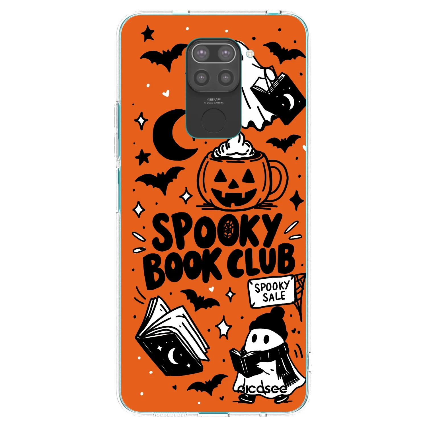 Picasee crna silikonska maskica za Xiaomi Redmi Note 9 - Spooky book club
