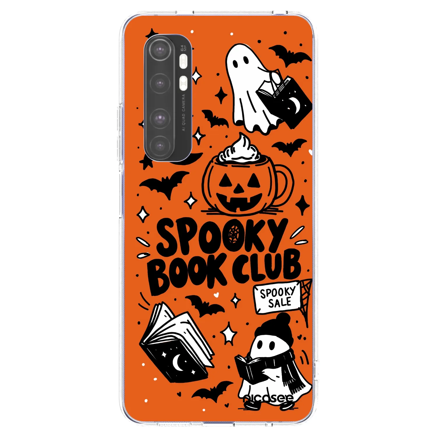 Picasee silikonska prozirna maskica za Xiaomi Mi Note 10 Lite - Spooky book club