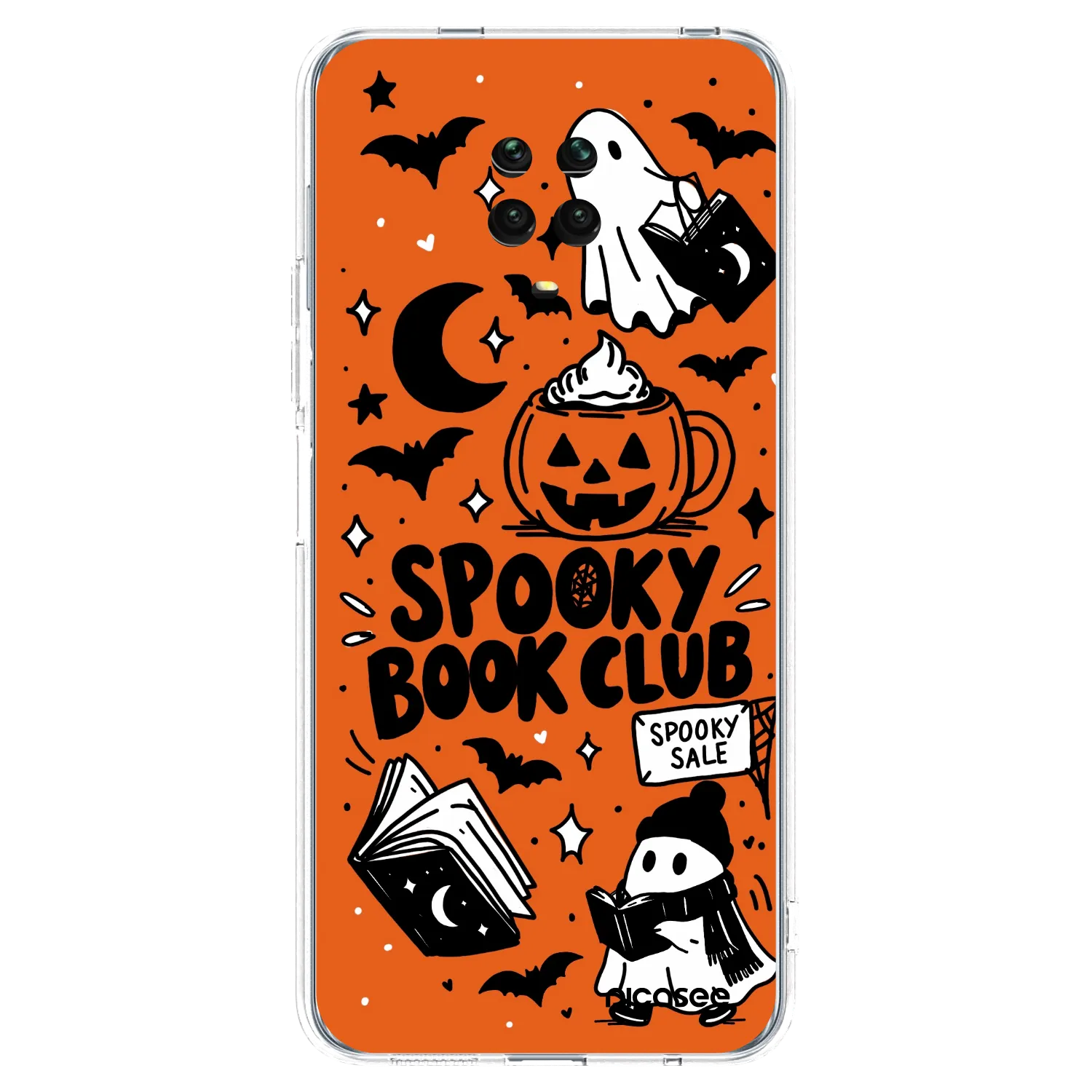 Picasee silikonska prozirna maskica za Xiaomi Redmi Note 9S - Spooky book club
