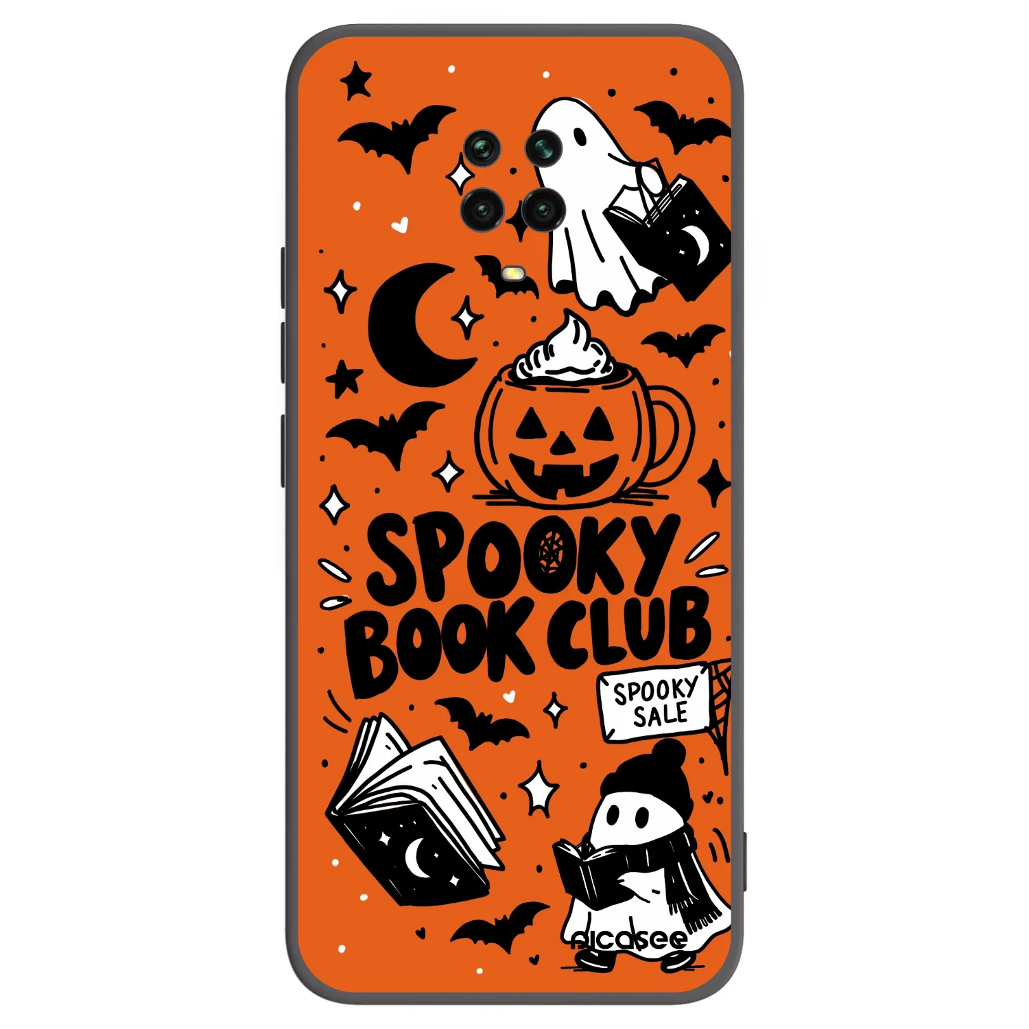 Picasee crna silikonska maskica za Xiaomi Redmi Note 9S - Spooky book club