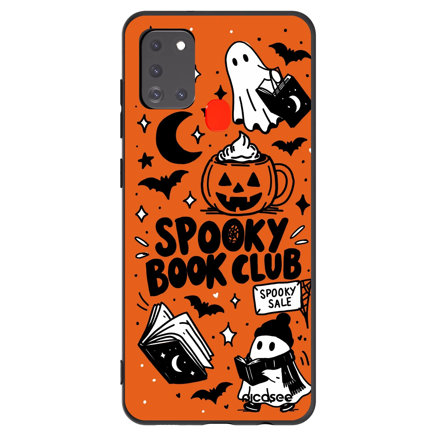 Picasee crna silikonska maskica za Samsung Galaxy A21s - Spooky book club