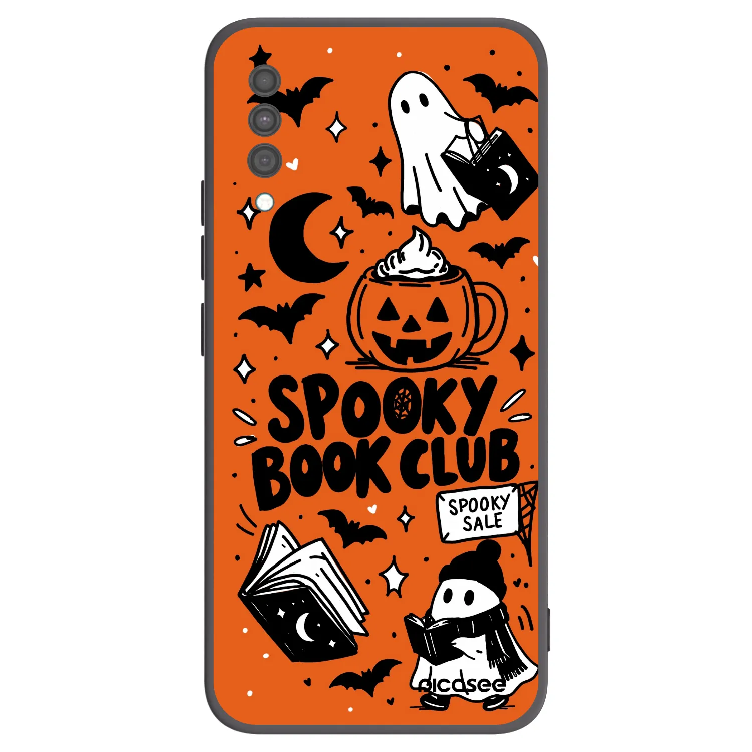 Picasee crna silikonska maskica za Samsung Galaxy A30s A307F - Spooky book club