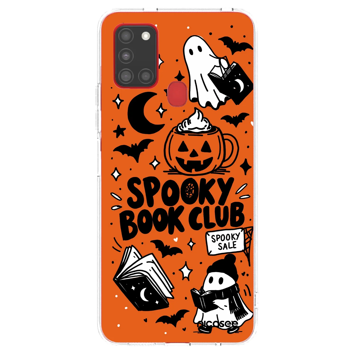 Picasee silikonska prozirna maskica za Samsung Galaxy A21s - Spooky book club