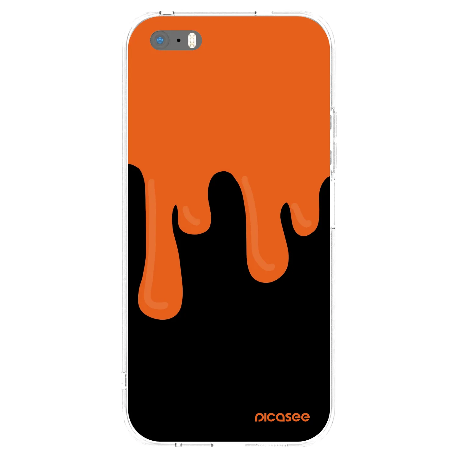 Picasee silikonska prozirna maskica za Apple iPhone 5/5S/SE - Orange spooky