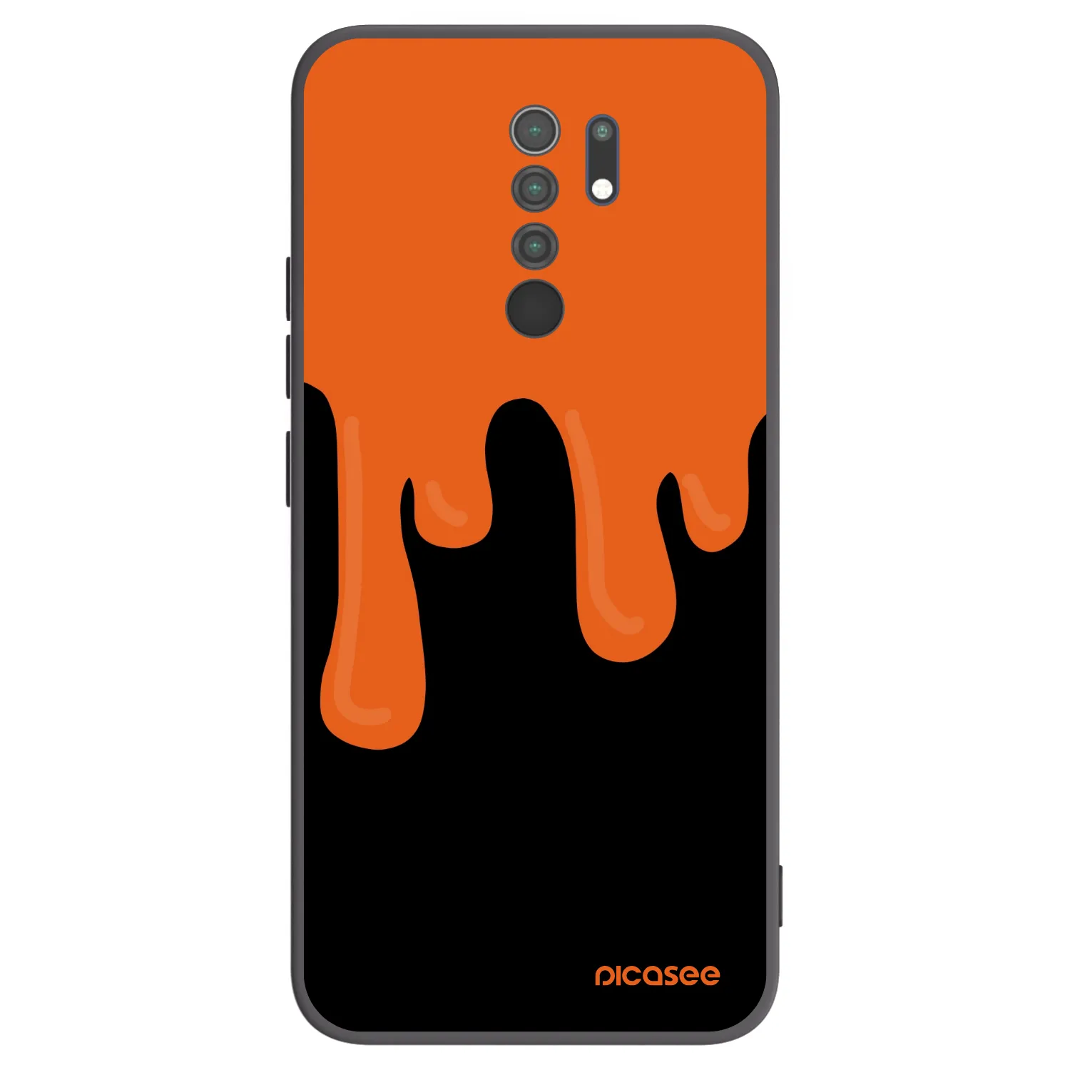 Picasee crna silikonska maskica za Xiaomi Redmi 9 - Orange spooky