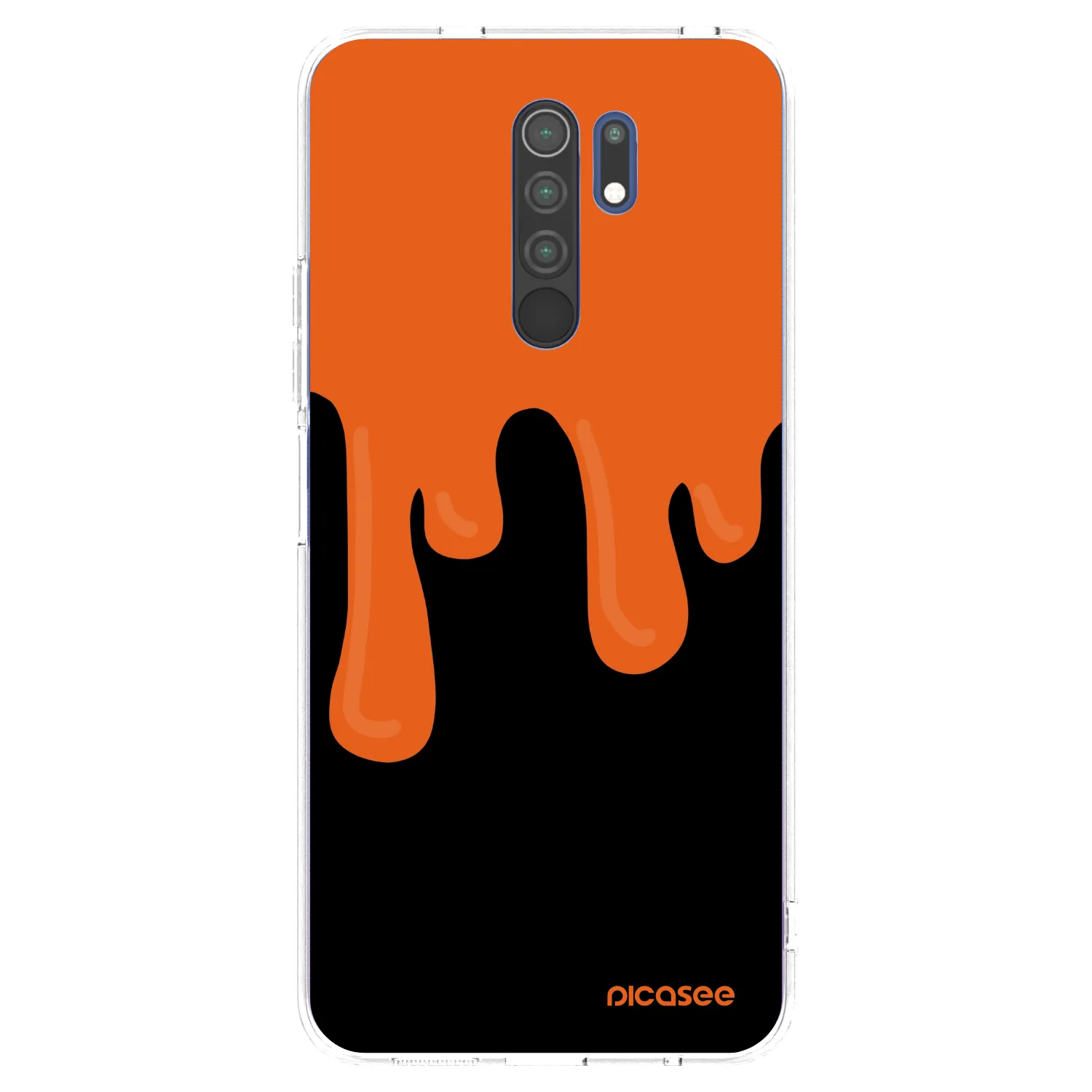 Picasee silikonska prozirna maskica za Xiaomi Redmi 9 - Orange spooky