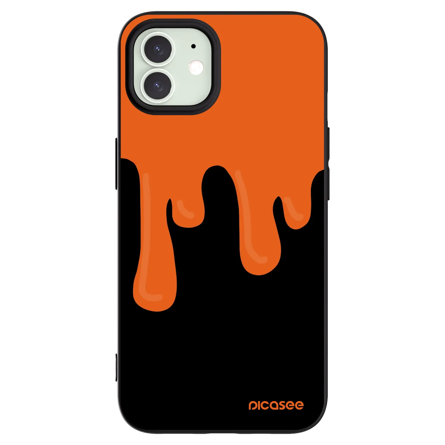 Picasee crna silikonska maskica za Apple iPhone 12 - Orange spooky