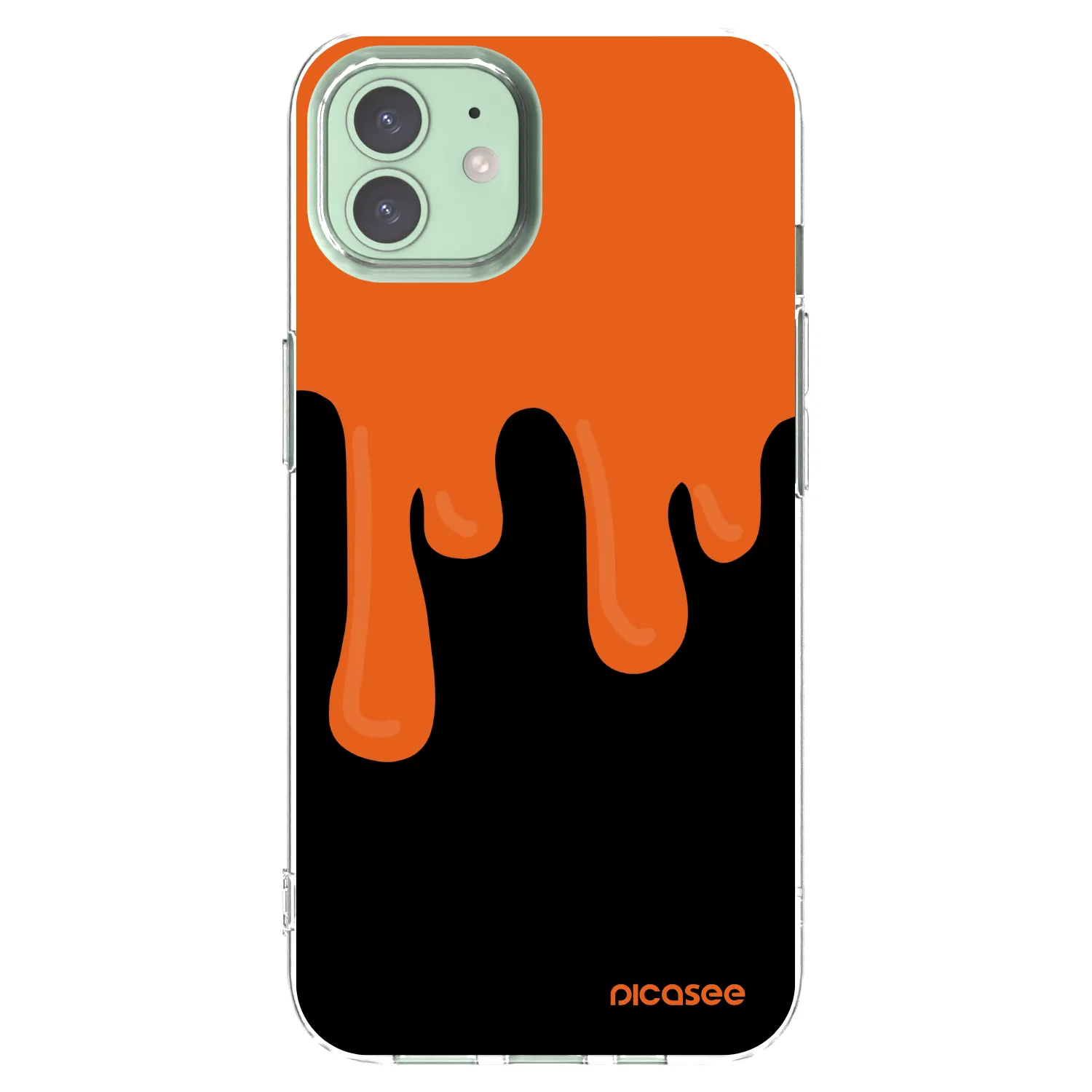 Picasee silikonska prozirna maskica za Apple iPhone 12 - Orange spooky
