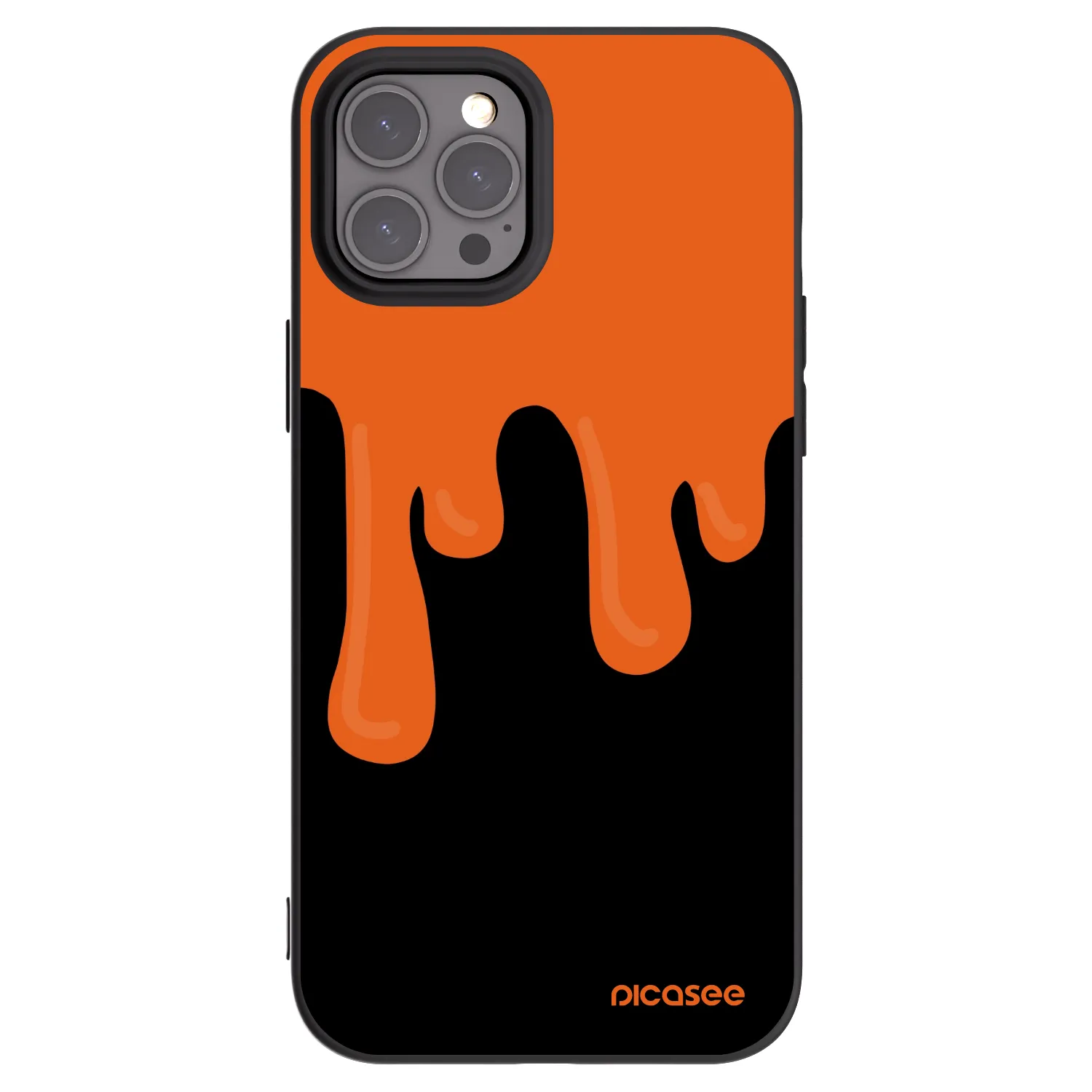 Picasee crna silikonska maskica za Apple iPhone 12 Pro Max - Orange spooky