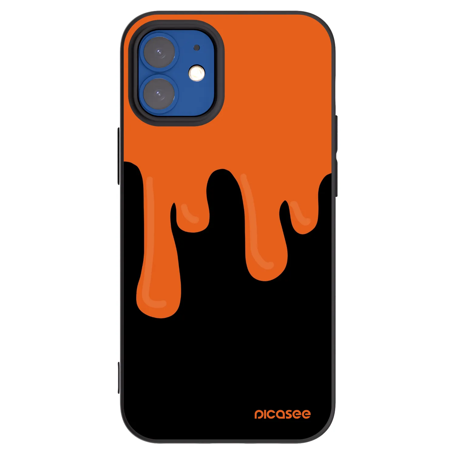 Picasee crna silikonska maskica za Apple iPhone 12 mini - Orange spooky